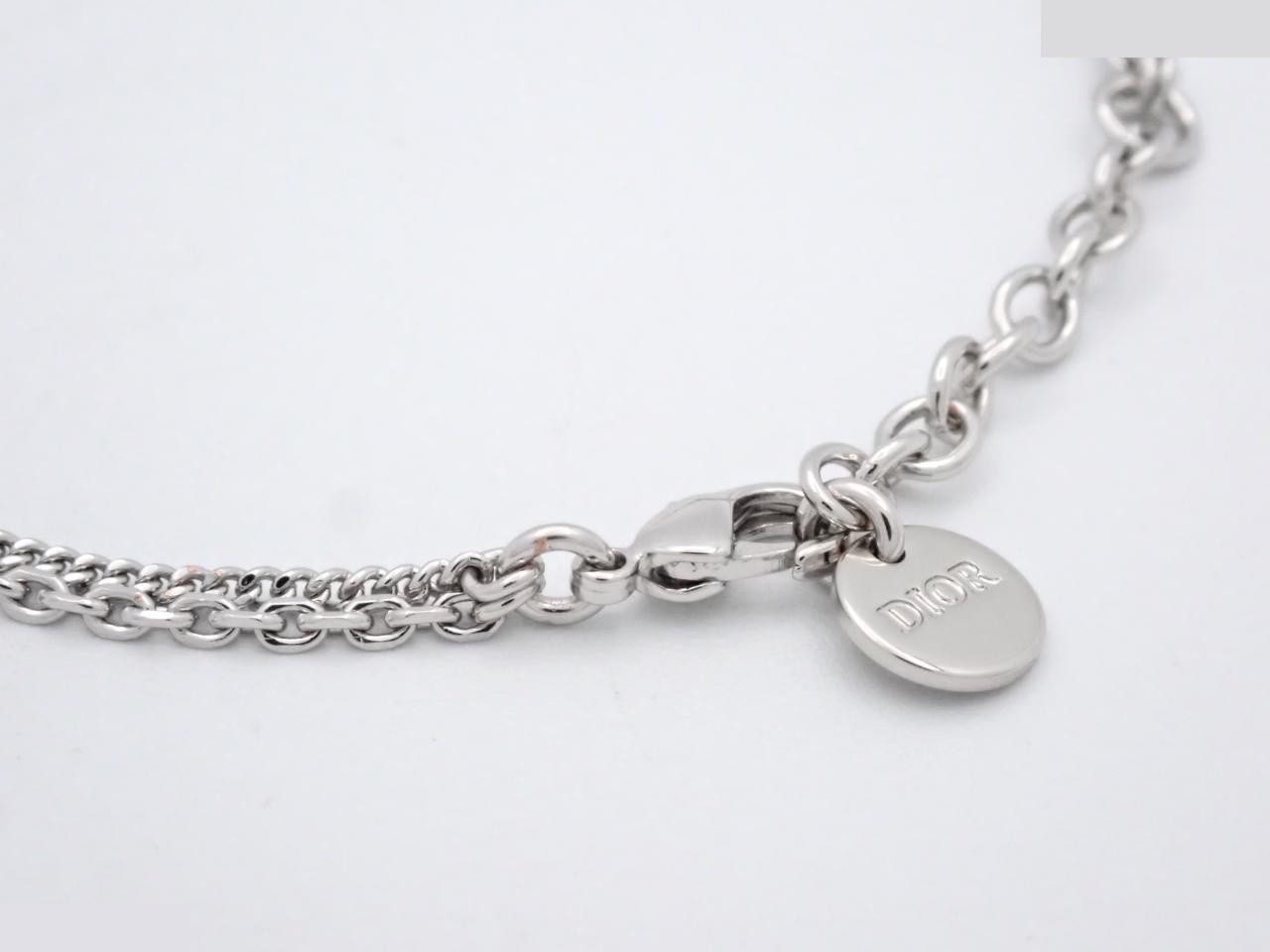 CD Heart Rhinestone Bracelet, Silver, Wrist Circumference Approx. 17cm — view 3