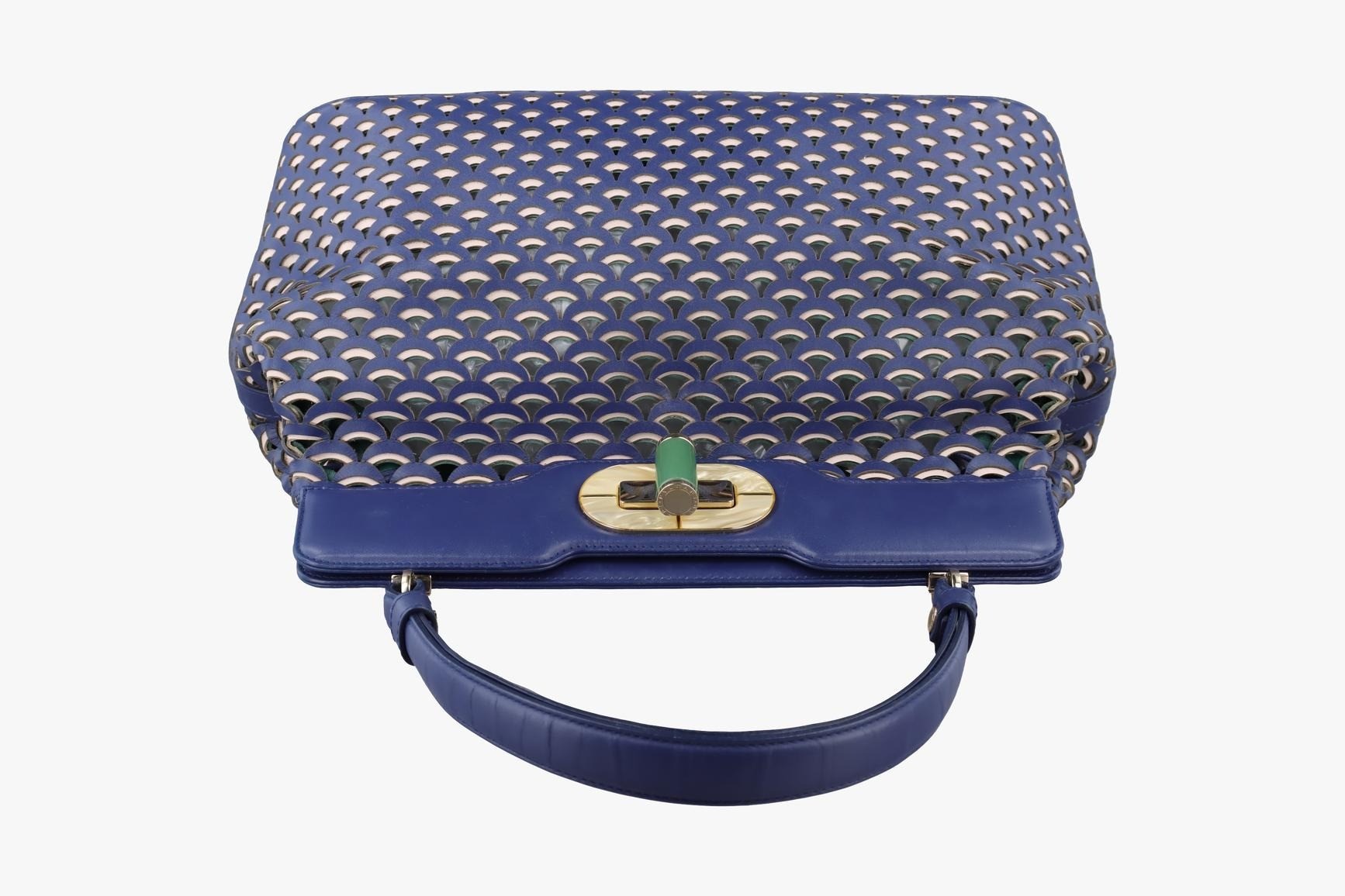 Isabella Rossellini Leather Blue x Green — view 5