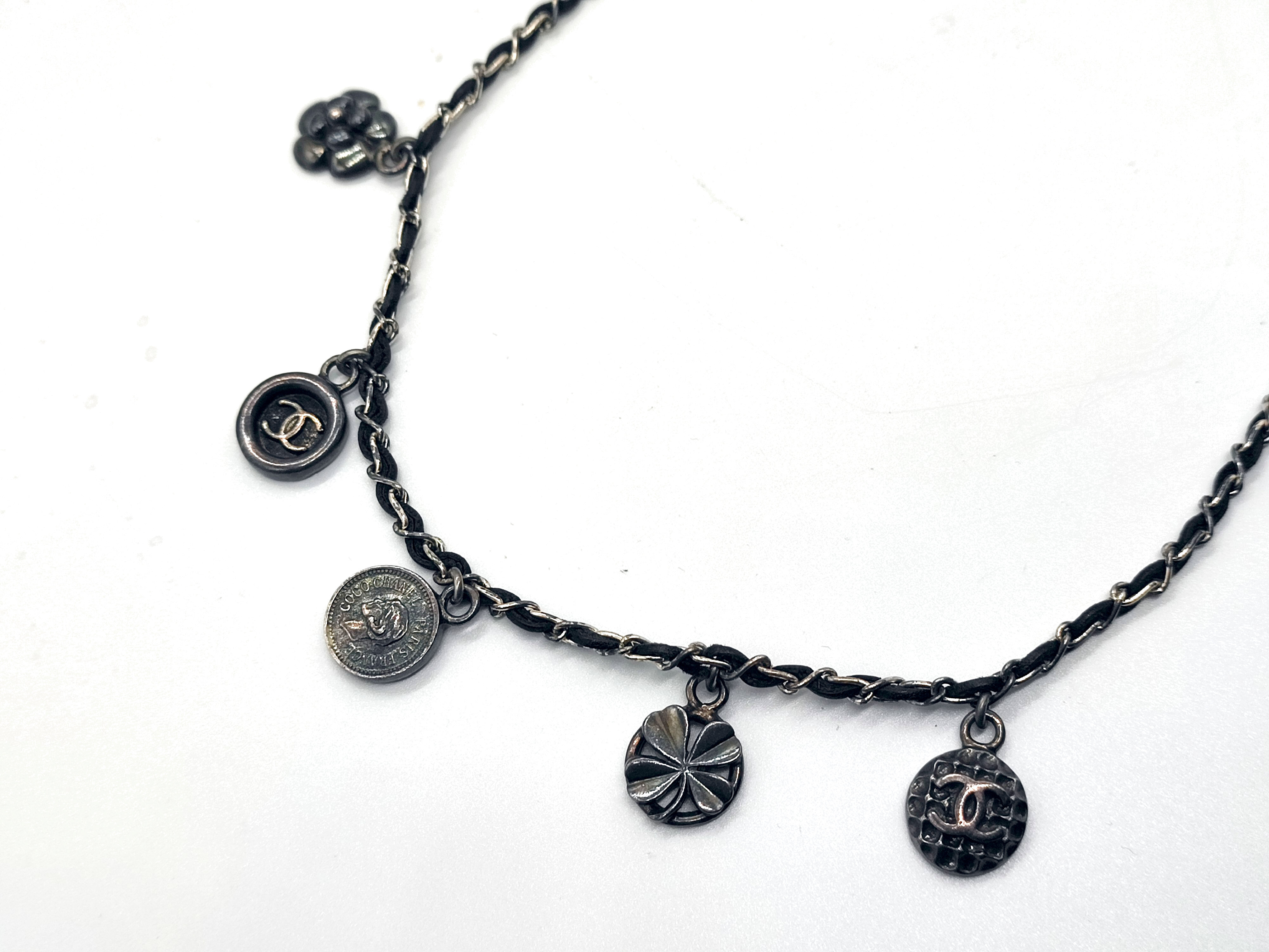 Coco Mark Mademoiselle 5-strand Leather Chain Necklace 96P Necklace — view 5