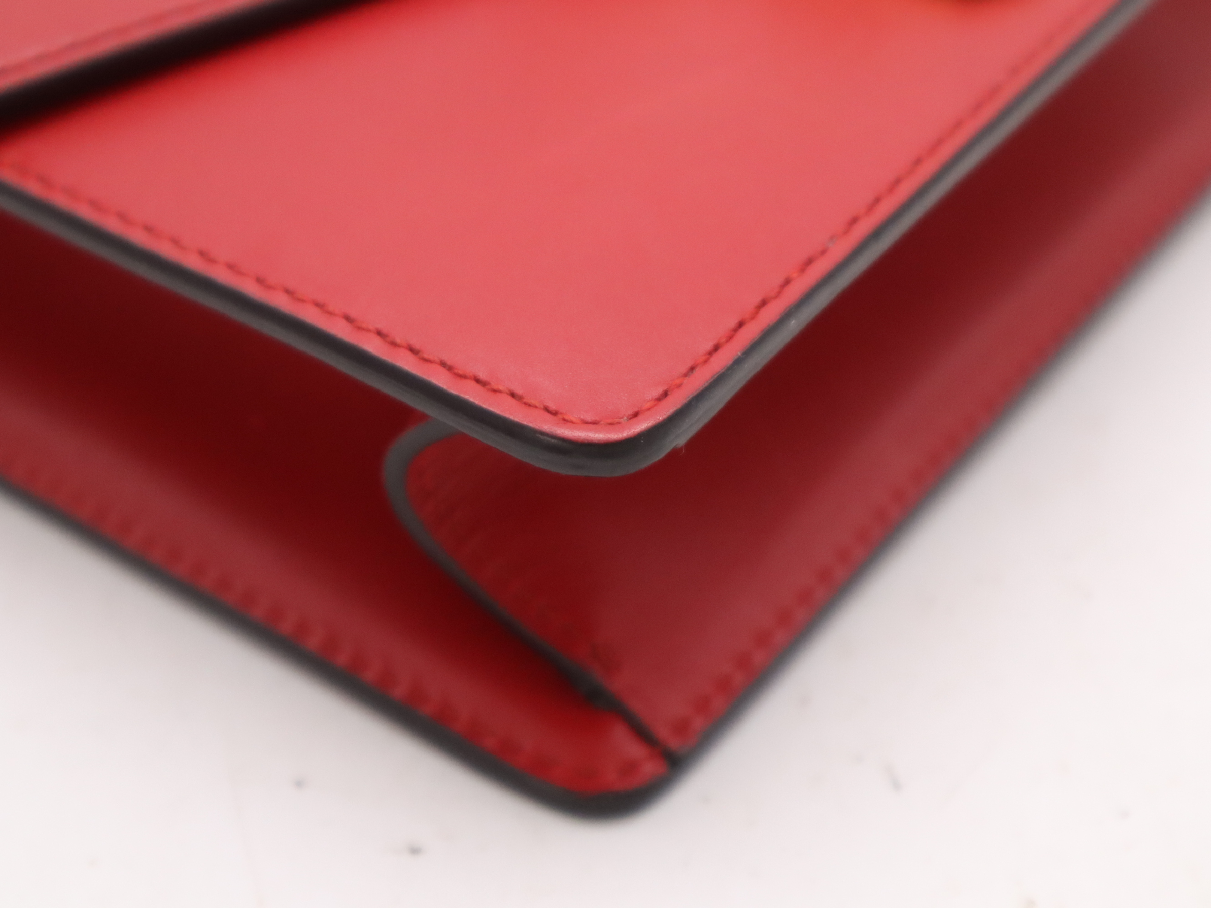 431666 Leather Sylvie Shoulder Bag Red GD Hardware Shoulder Bag — view 9