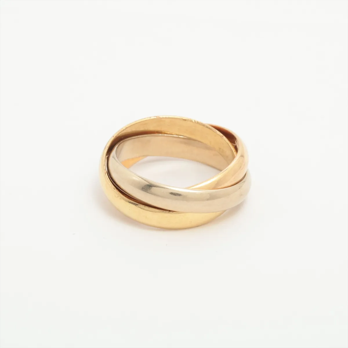 Trinity Ring 750 (YG x PG x WG) 8.0g Size 52 Dents, solder marks, plating peeling — view 2