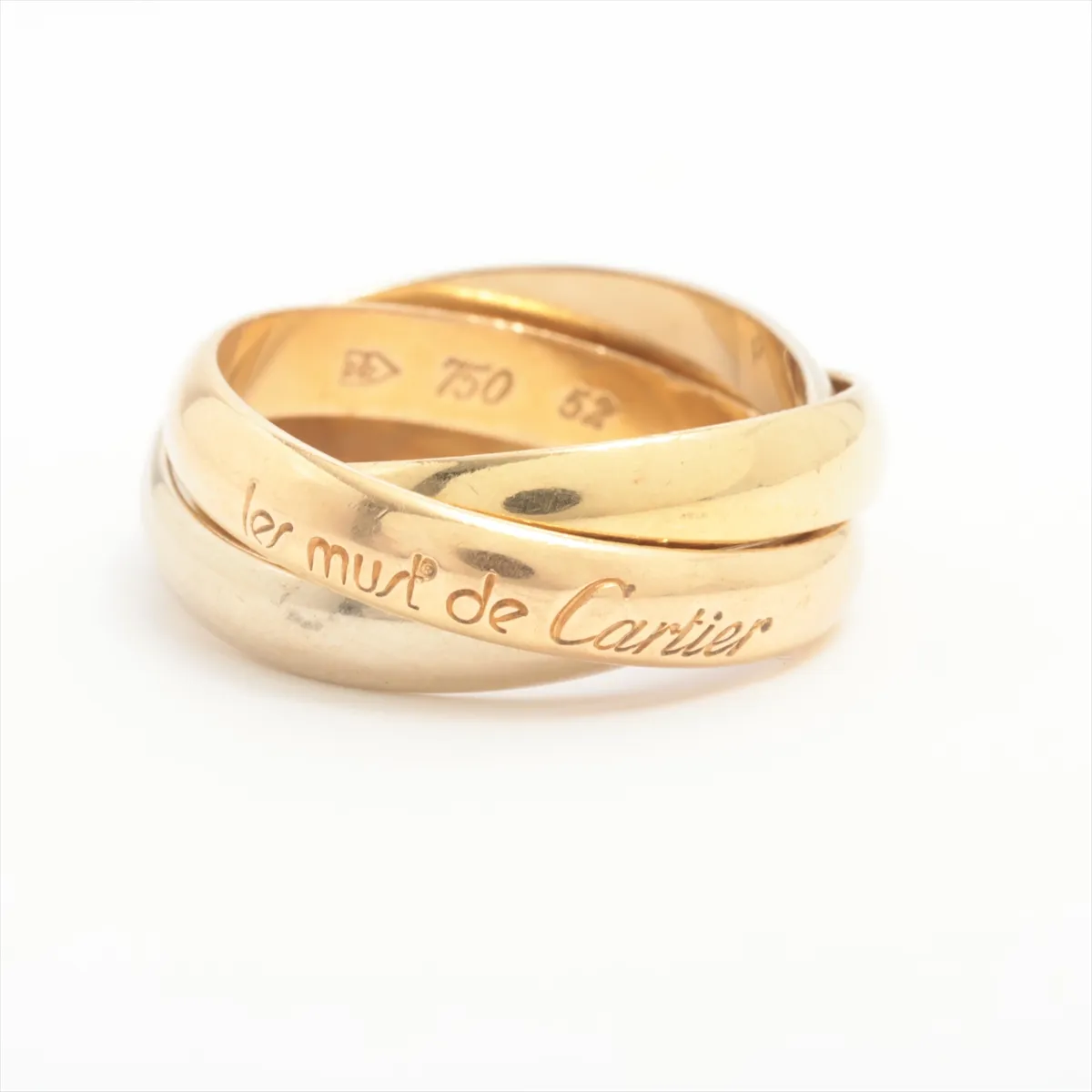 Trinity Ring 750 (YG x PG x WG) 8.0g Size 52 Dents, solder marks, plating peeling — view 3