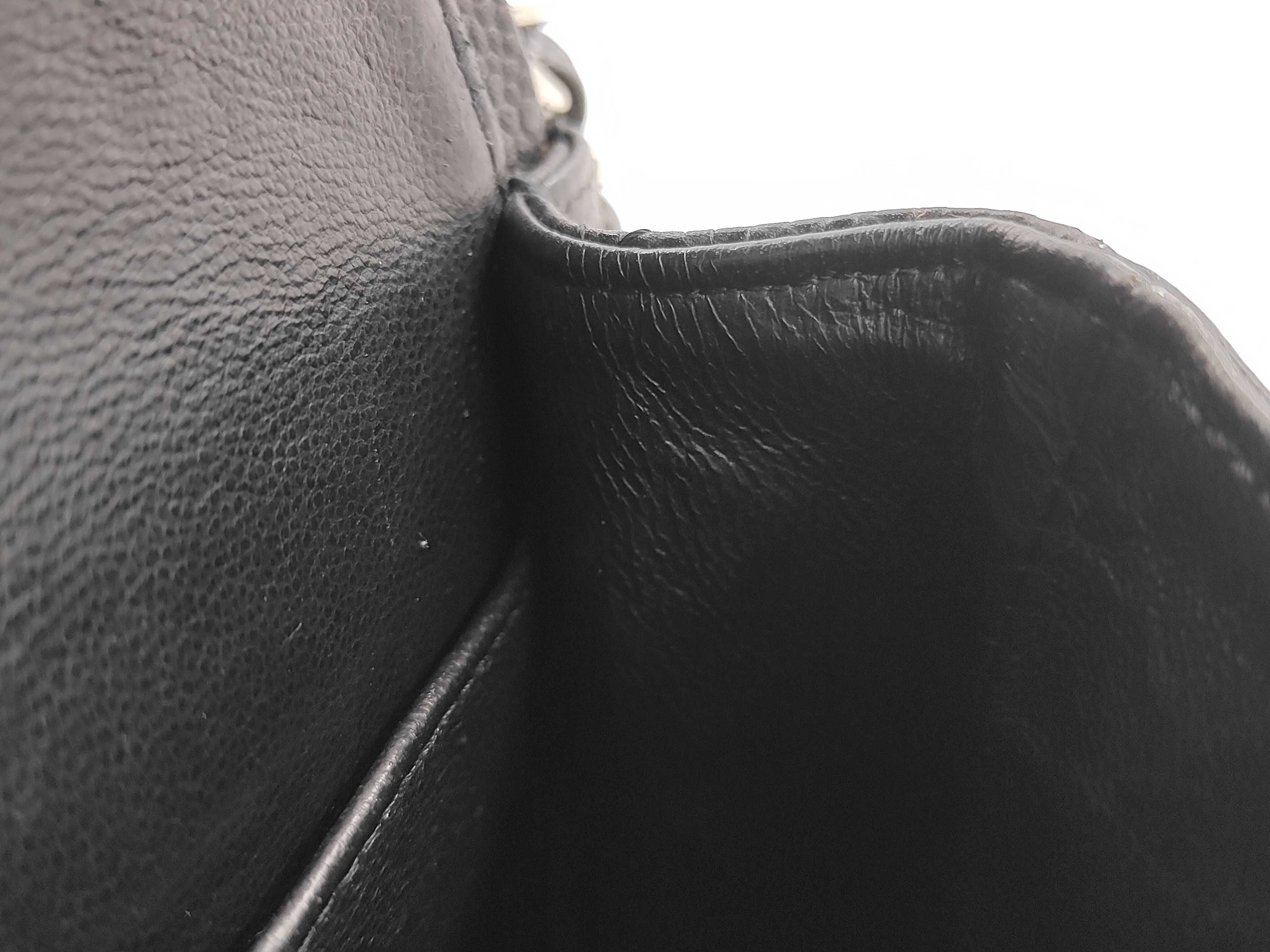 Caviar Skin W25 Matelassé Double Flap Shoulder Bag with Black and Silver Hardware — view 8