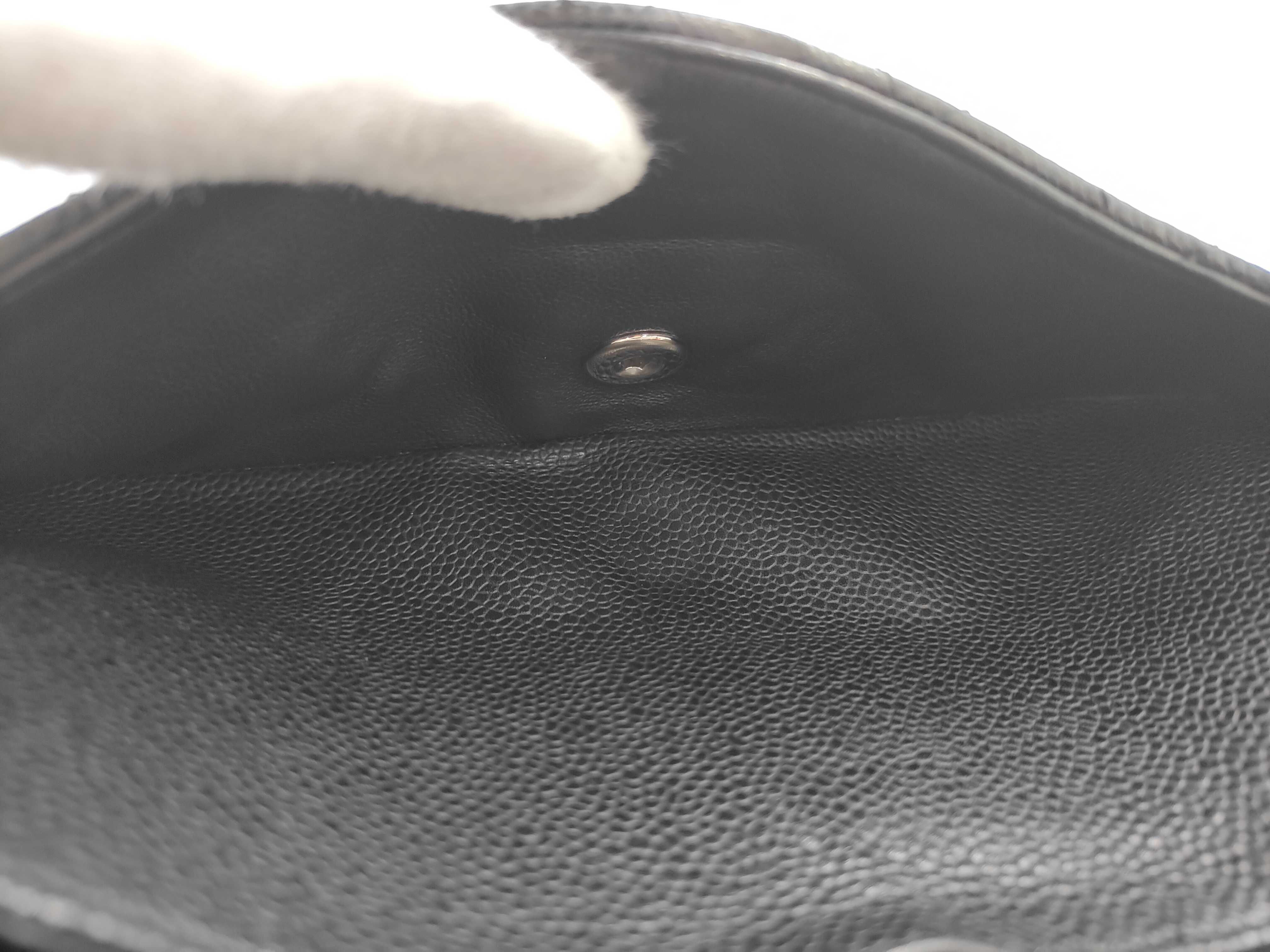 Caviar Skin W25 Matelassé Double Flap Shoulder Bag with Black and Silver Hardware — view 10
