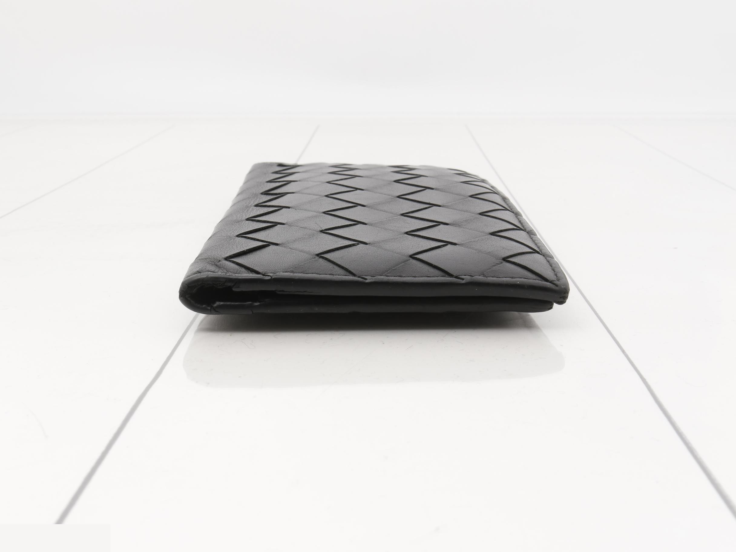 Intrecciato long wallet/card case, black — view 3