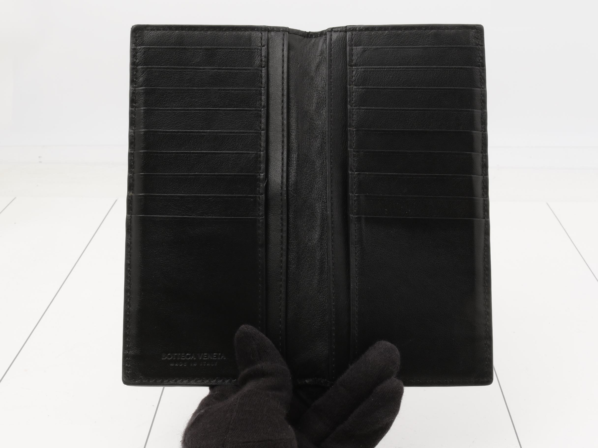 Intrecciato long wallet/card case, black — view 4