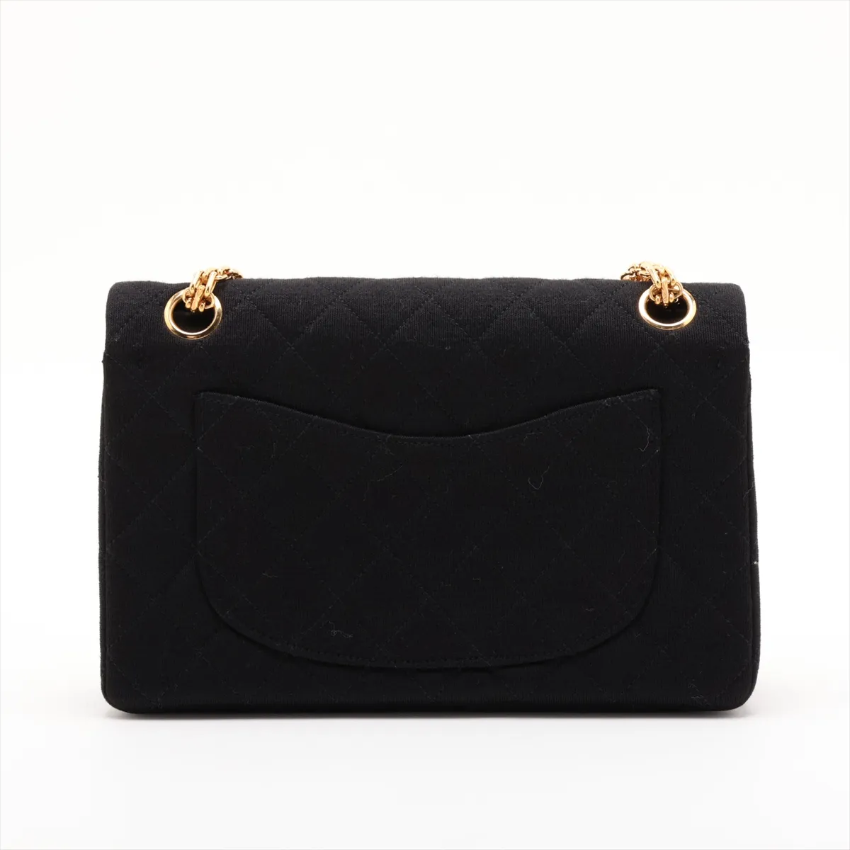 Matelassé 23 Small Cotton Double Flap Double Chain Bag, Black with Gold Hardware, 372877, Serial Number 0-series, A01113 — view 2