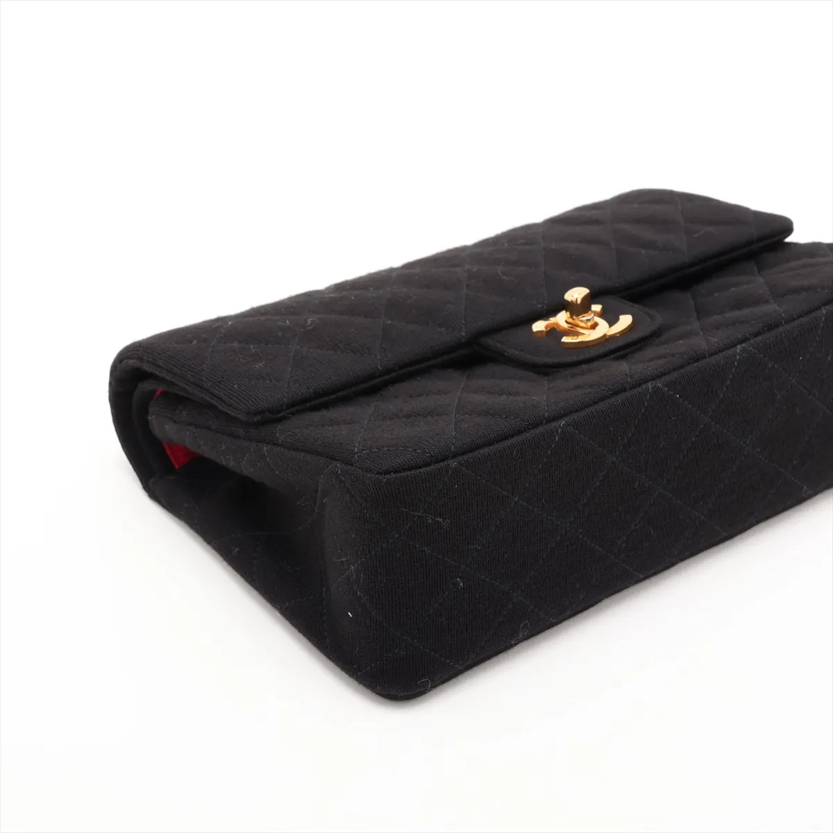 Matelassé 23 Small Cotton Double Flap Double Chain Bag, Black with Gold Hardware, 372877, Serial Number 0-series, A01113 — view 4