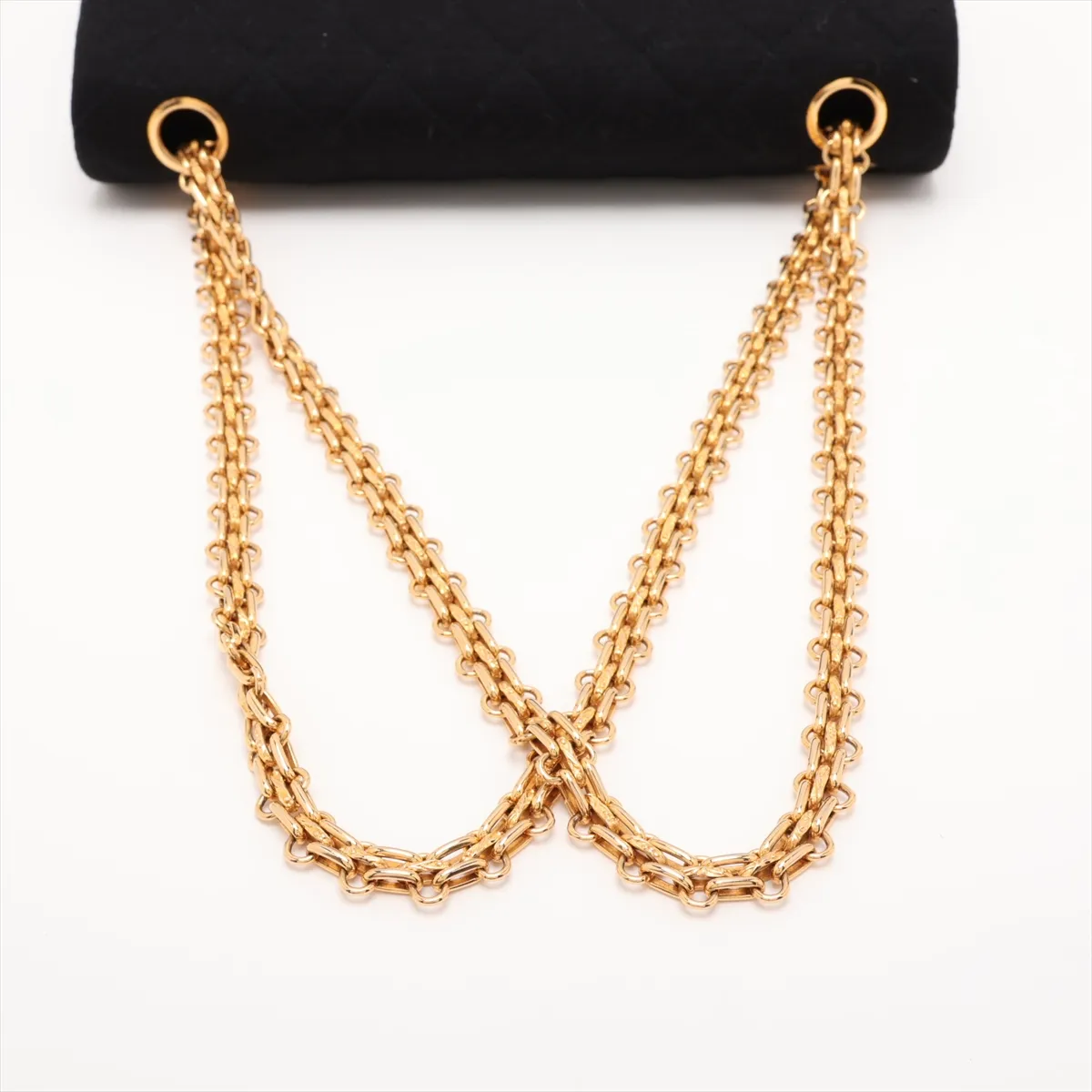 Matelassé 23 Small Cotton Double Flap Double Chain Bag, Black with Gold Hardware, 372877, Serial Number 0-series, A01113 — view 5