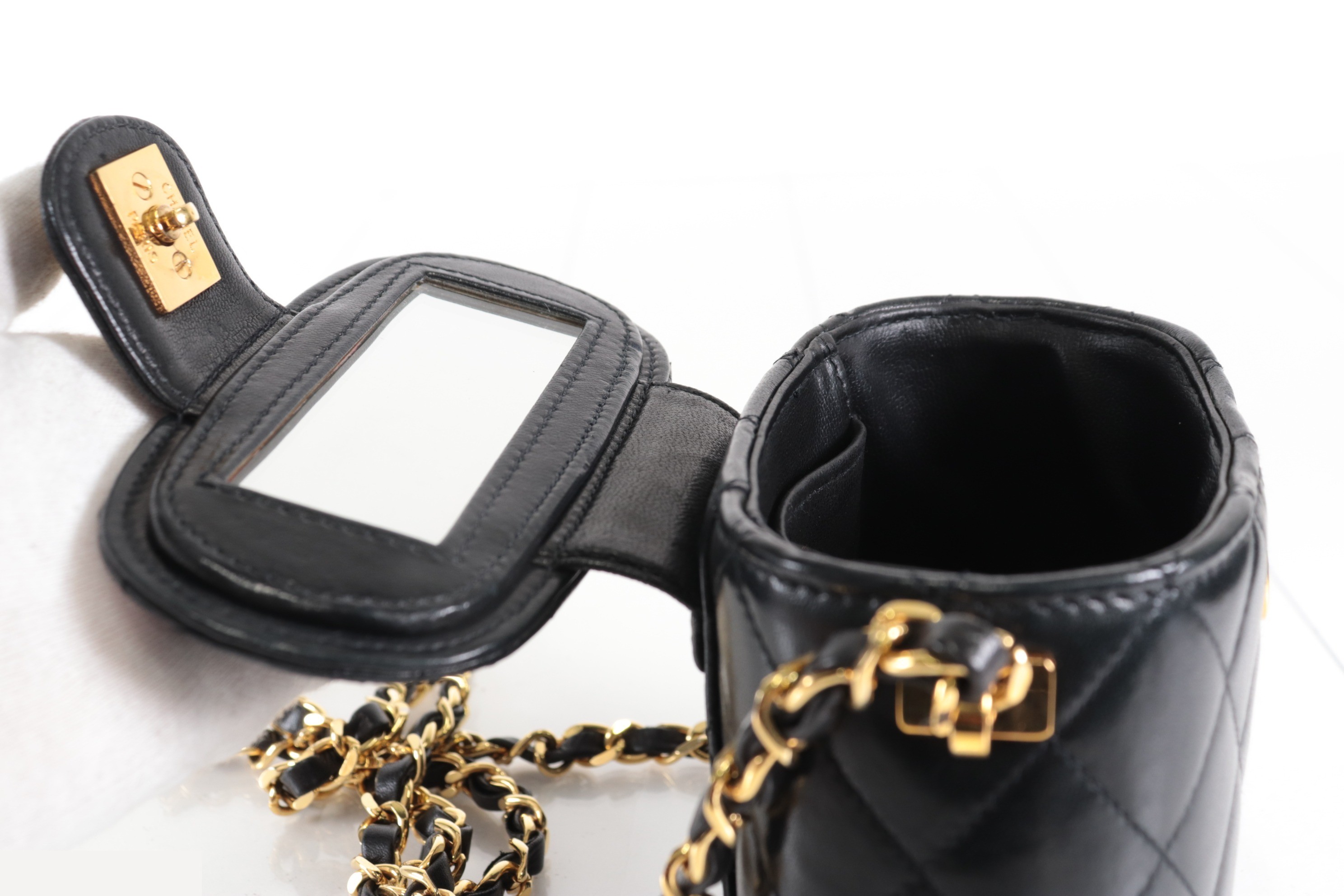 Lamb Vanity Shoulder Bag with Mirror, Unit #2 — view 9