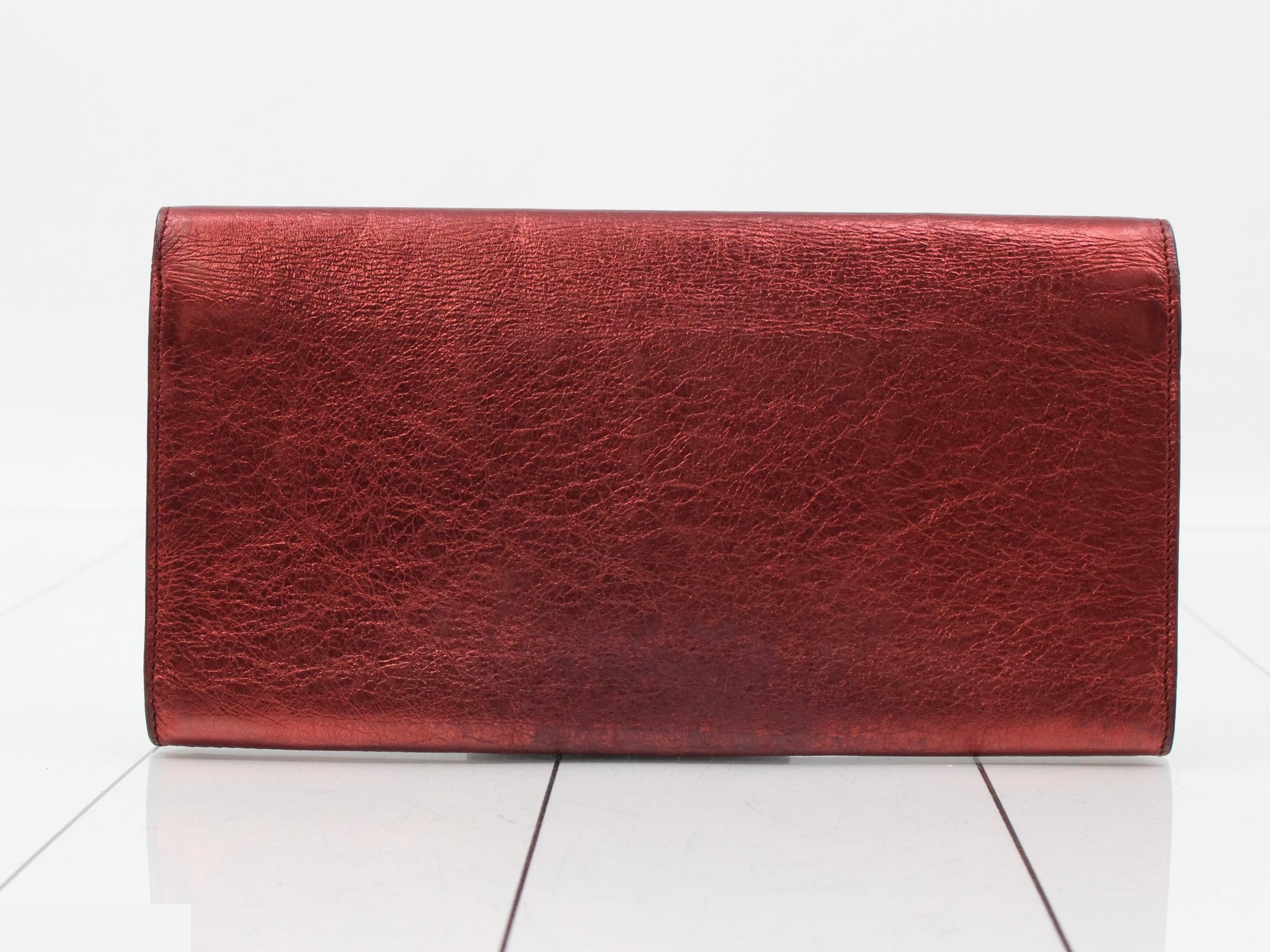 Leather logo clutch bag — view 2