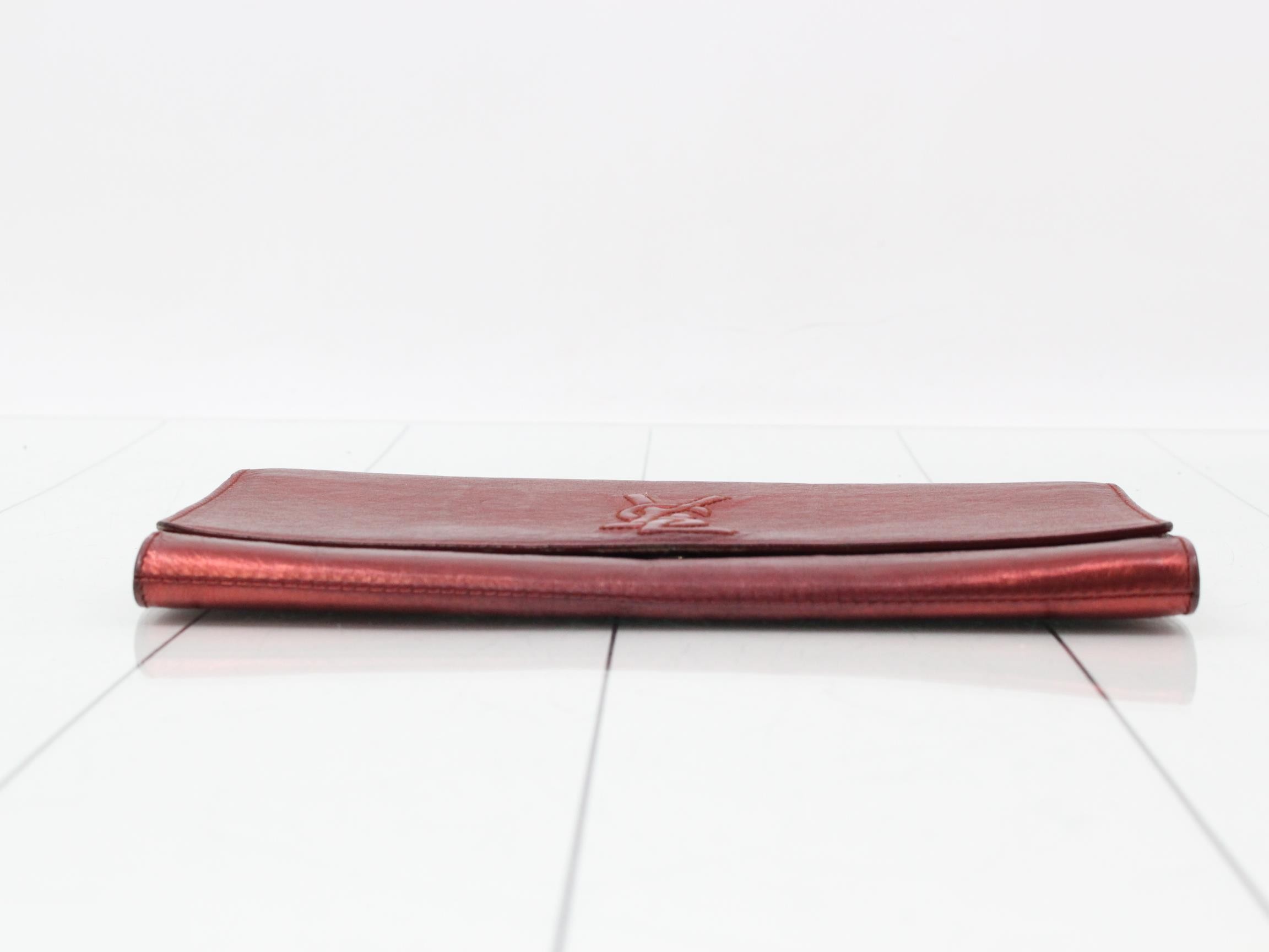 Leather logo clutch bag — view 3