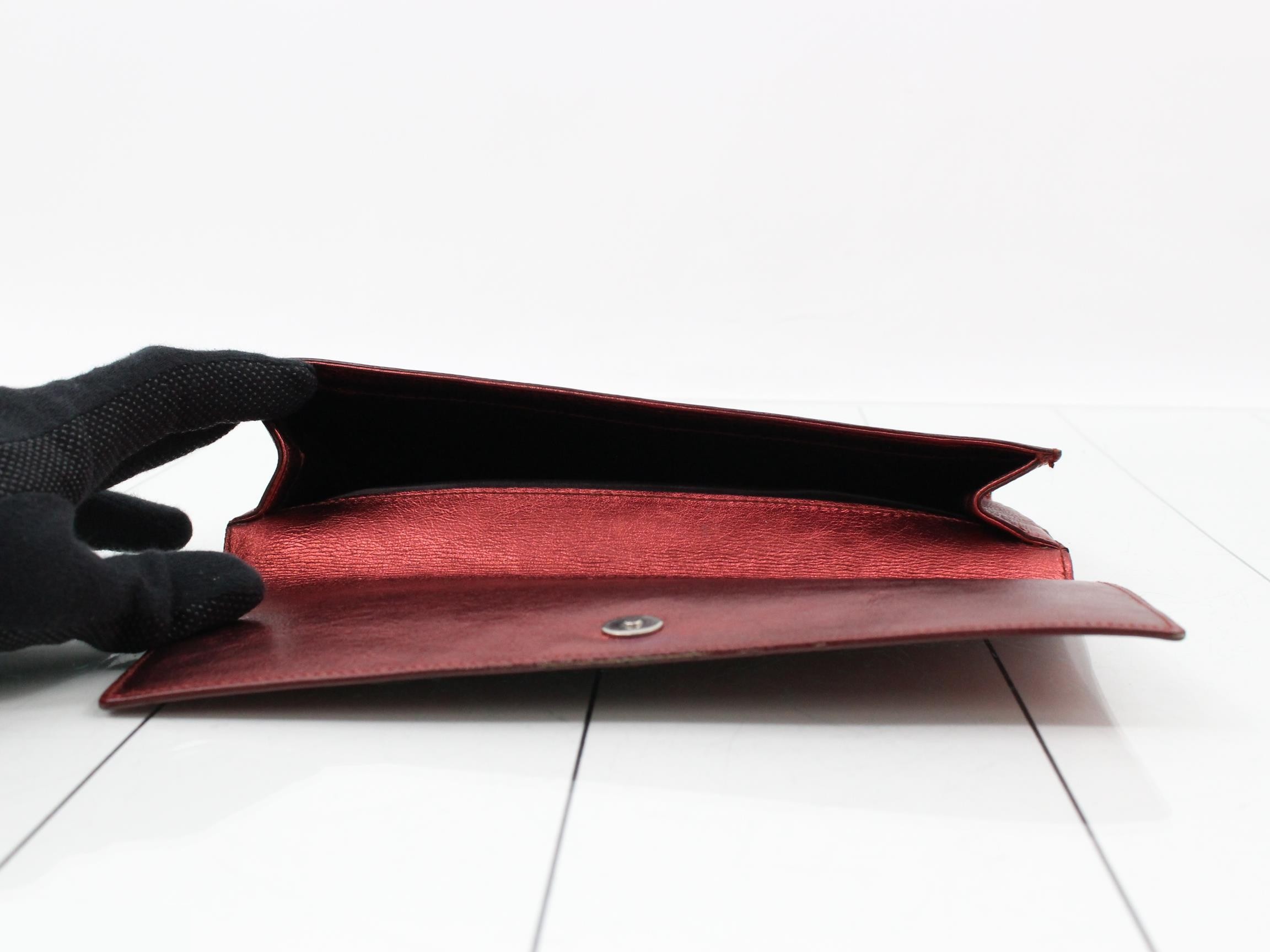 Leather logo clutch bag — view 4