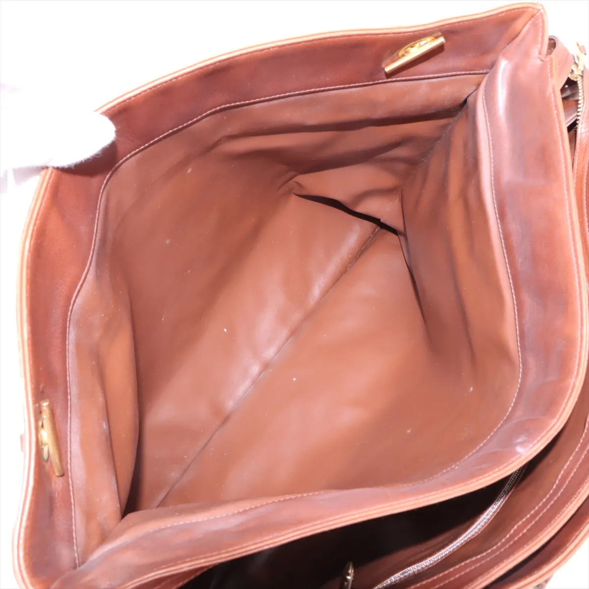Matelasse Lambskin Chain Tote Bag Brown Gold Hardware 1536385 No. 1 — view 10