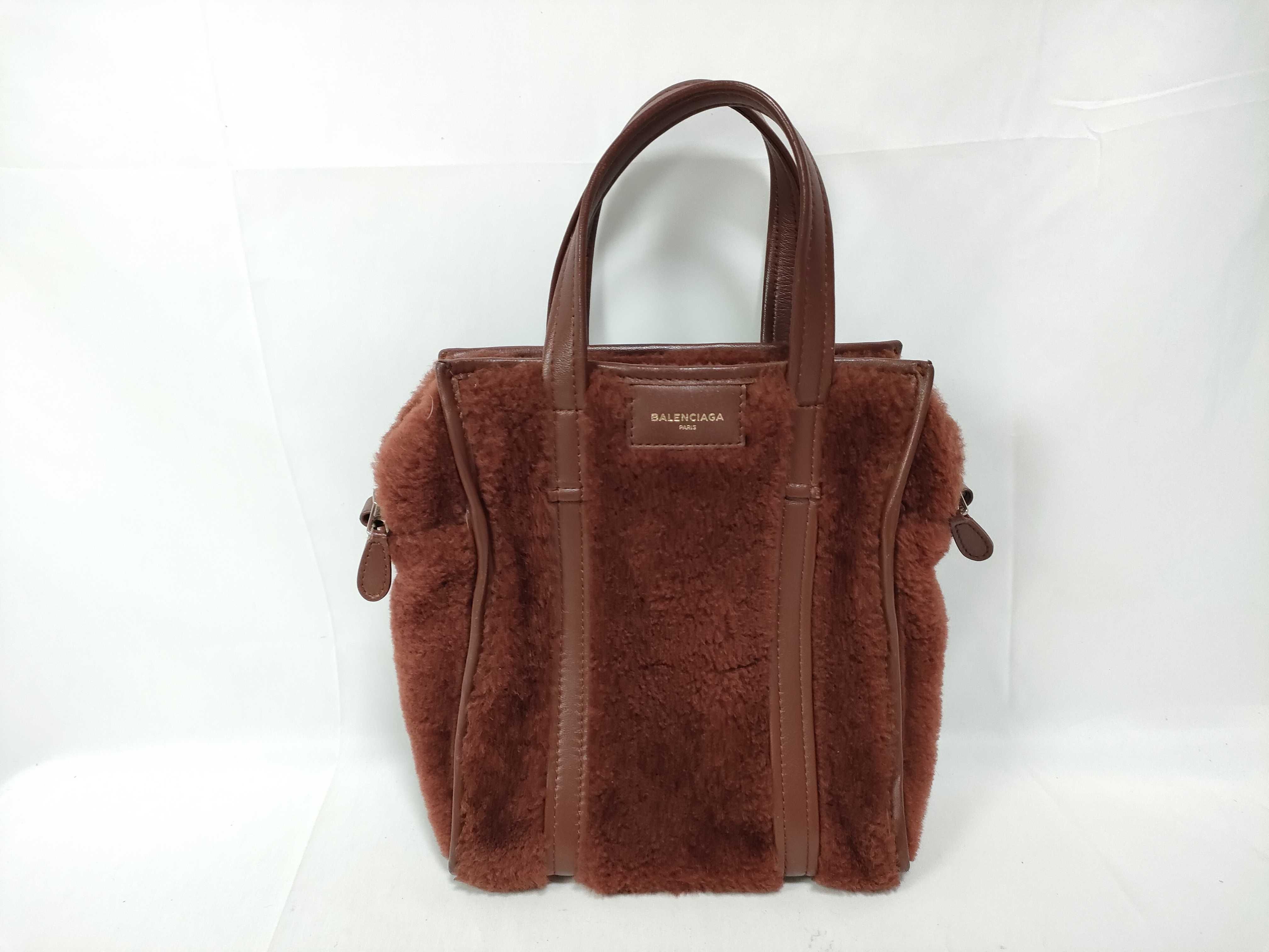 Bazaar Shopper Shearling Leather Boa Fur Fleece Tote Bag Handbag Tote Bag
