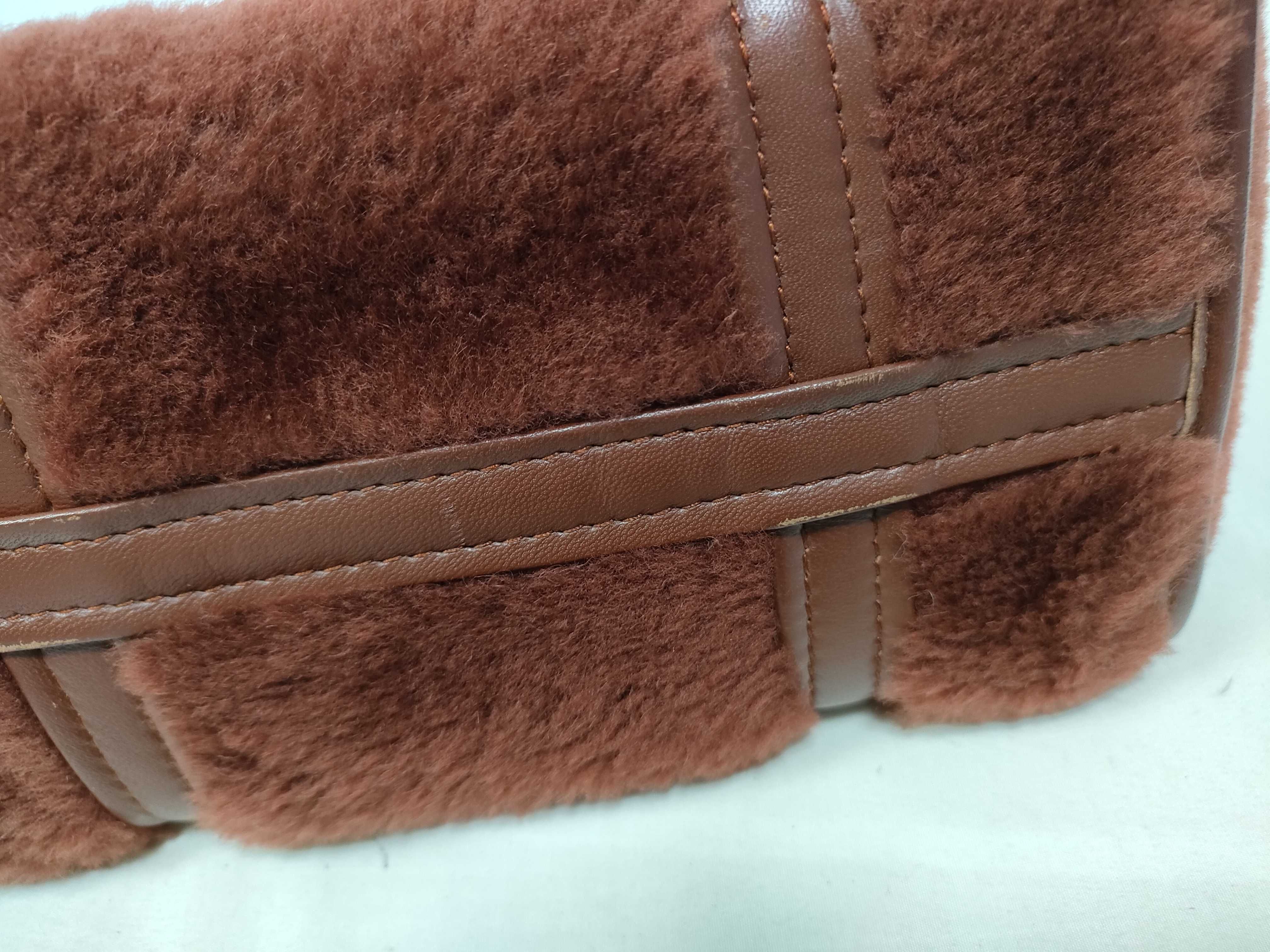 Bazaar Shopper Shearling Leather Boa Fur Fleece Tote Bag Handbag Tote Bag — view 4