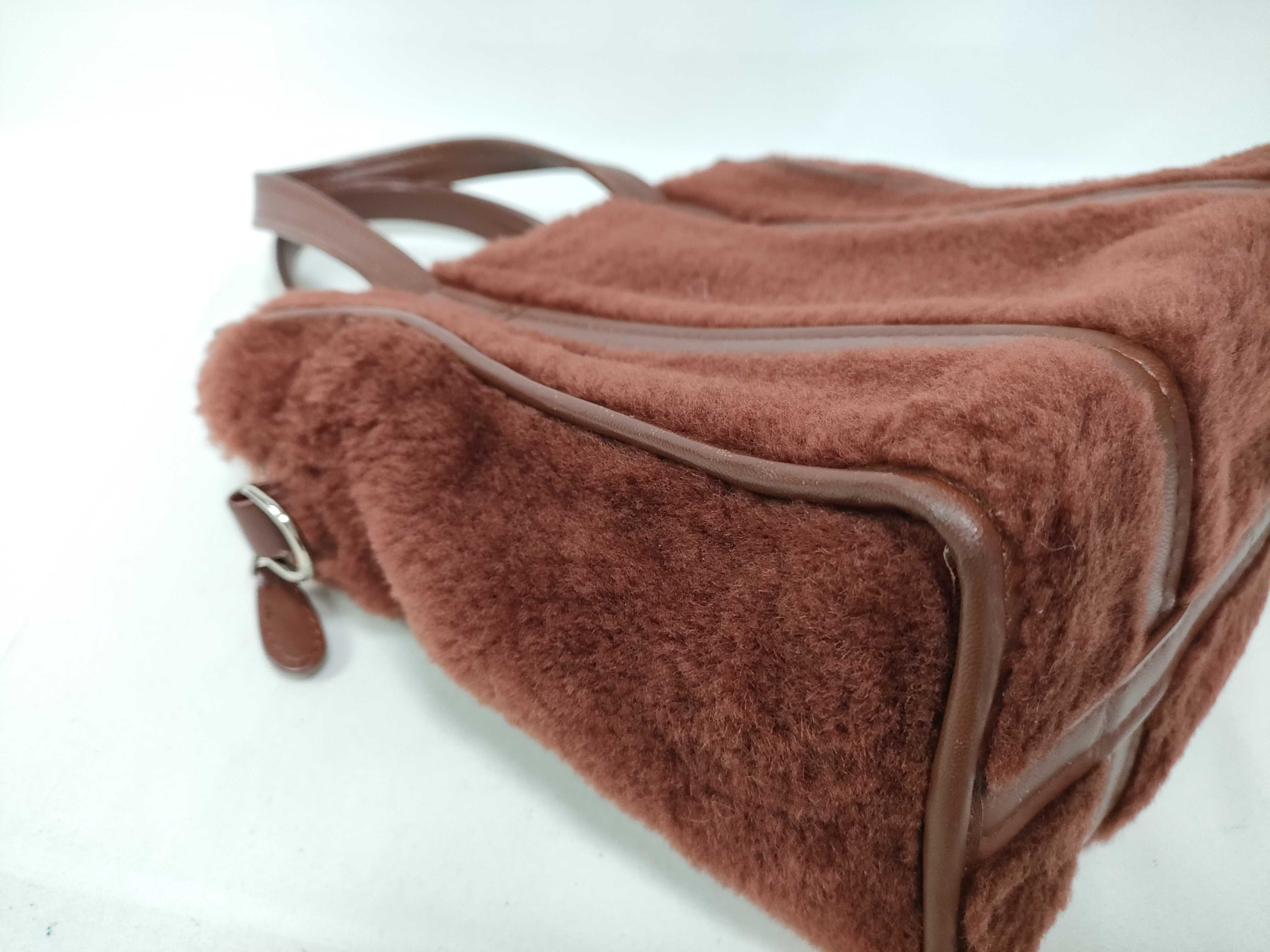 Bazaar Shopper Shearling Leather Boa Fur Fleece Tote Bag Handbag Tote Bag — view 6