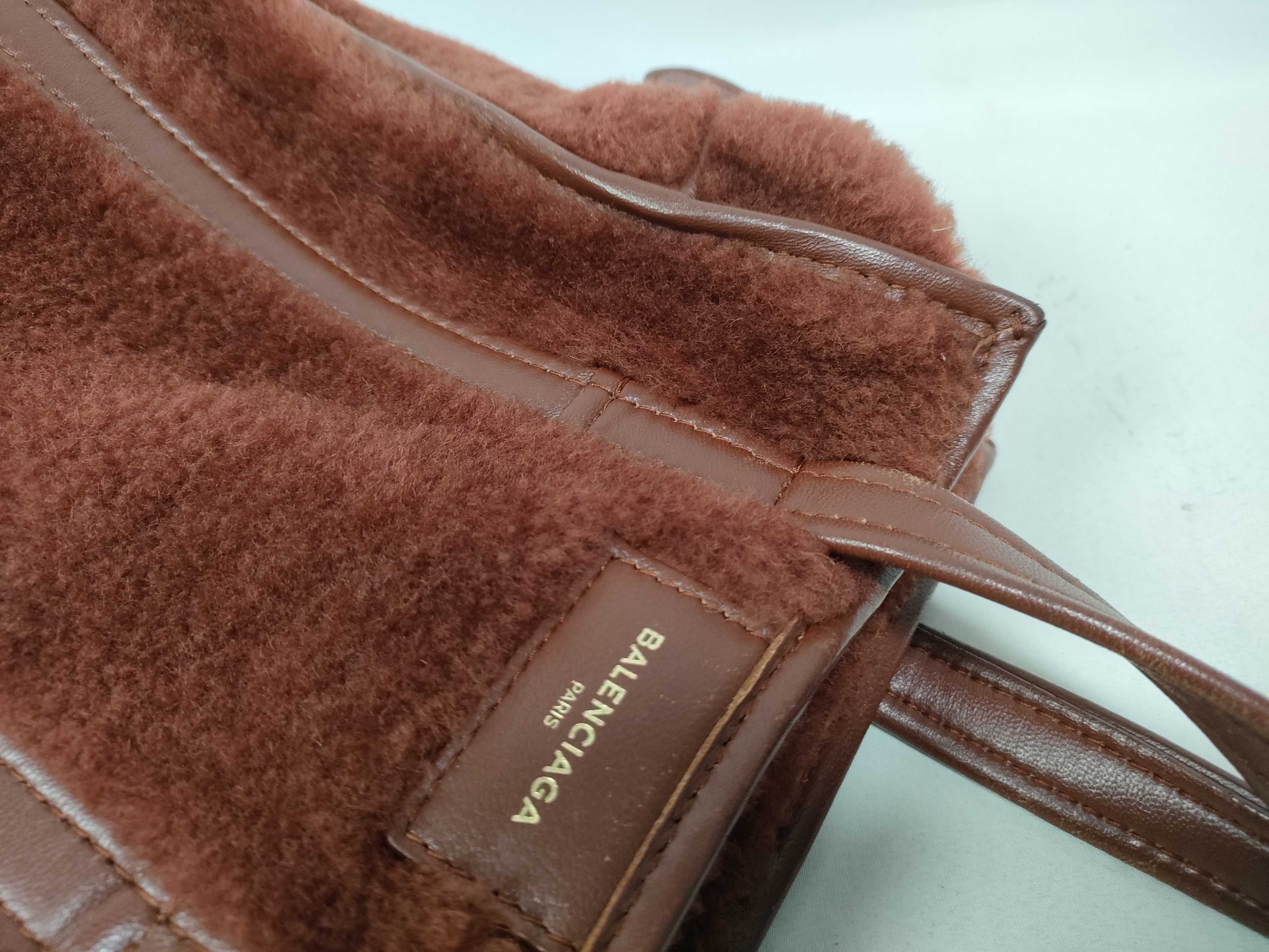 Bazaar Shopper Shearling Leather Boa Fur Fleece Tote Bag Handbag Tote Bag — view 9