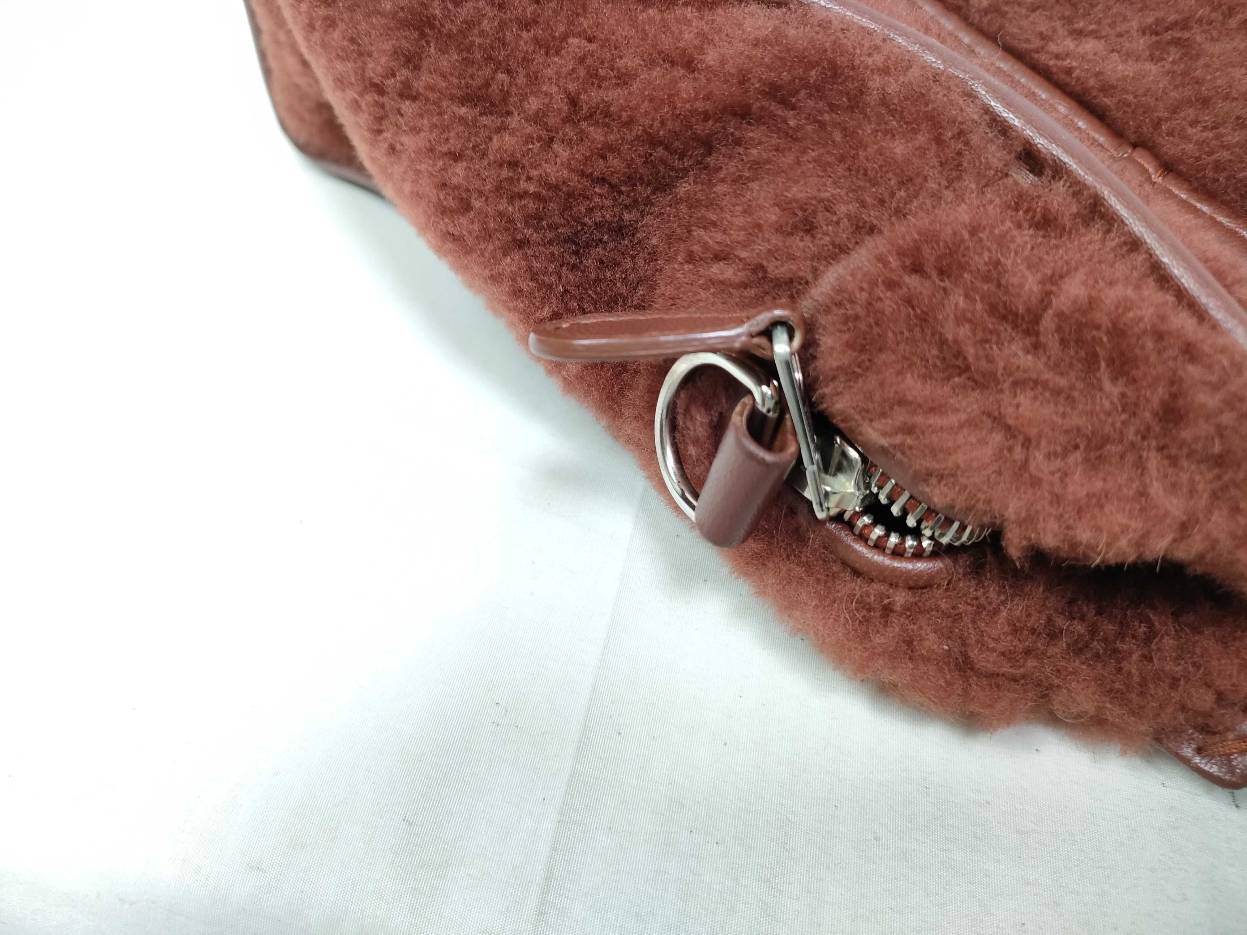 Bazaar Shopper Shearling Leather Boa Fur Fleece Tote Bag Handbag Tote Bag — view 10