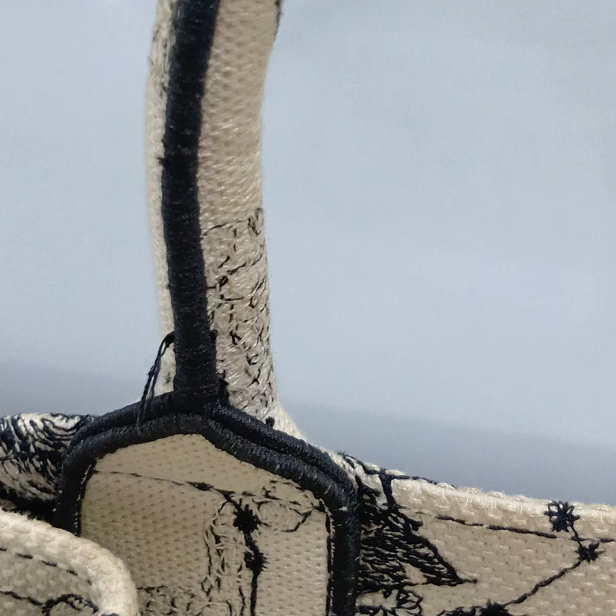 Book Tote Small Canvas Handbag Beige x Black — view 11