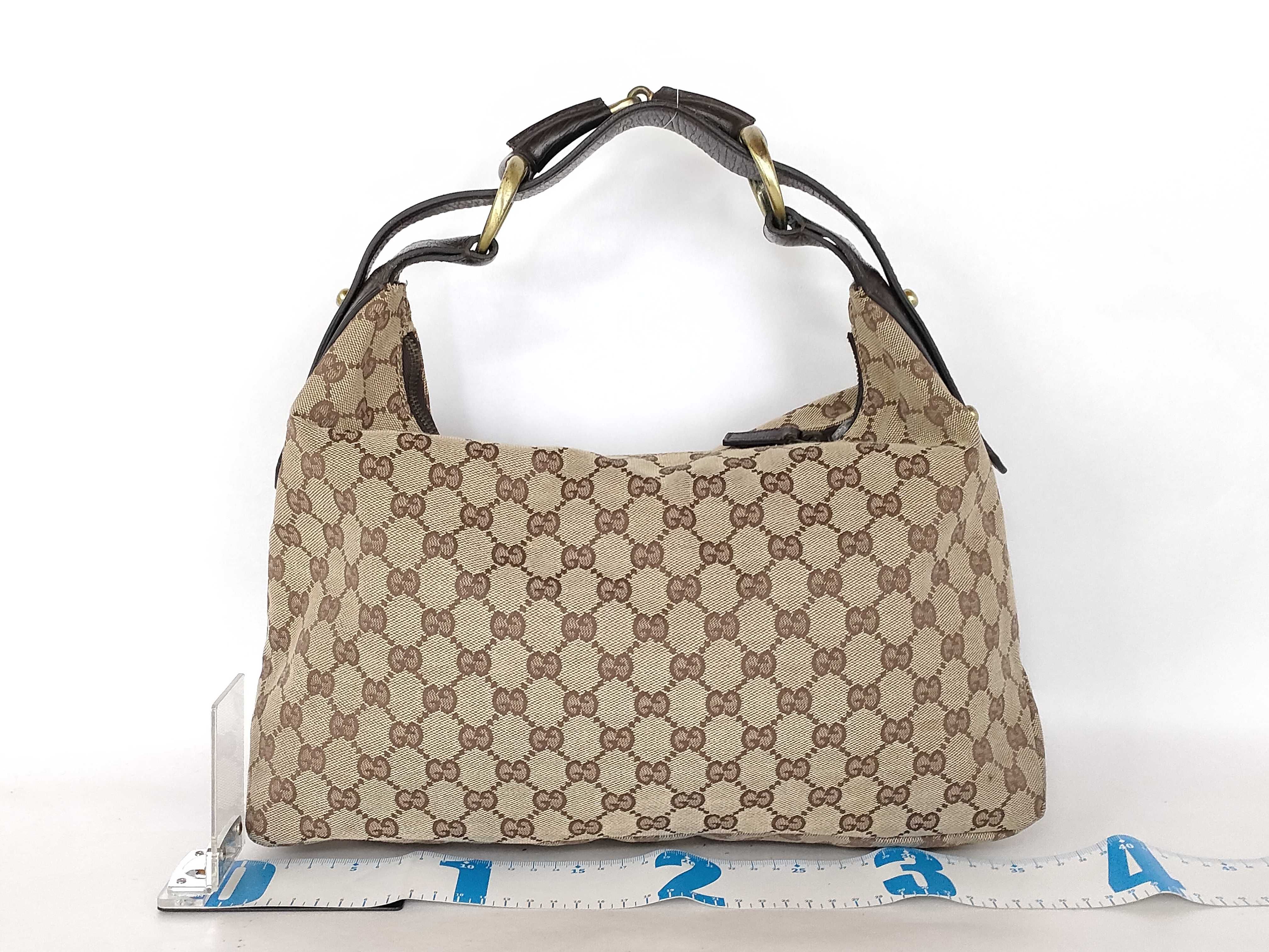 GG Canvas Gucci 115867 GG Canvas Leather GG Pattern Horsebit Handbag — view 2