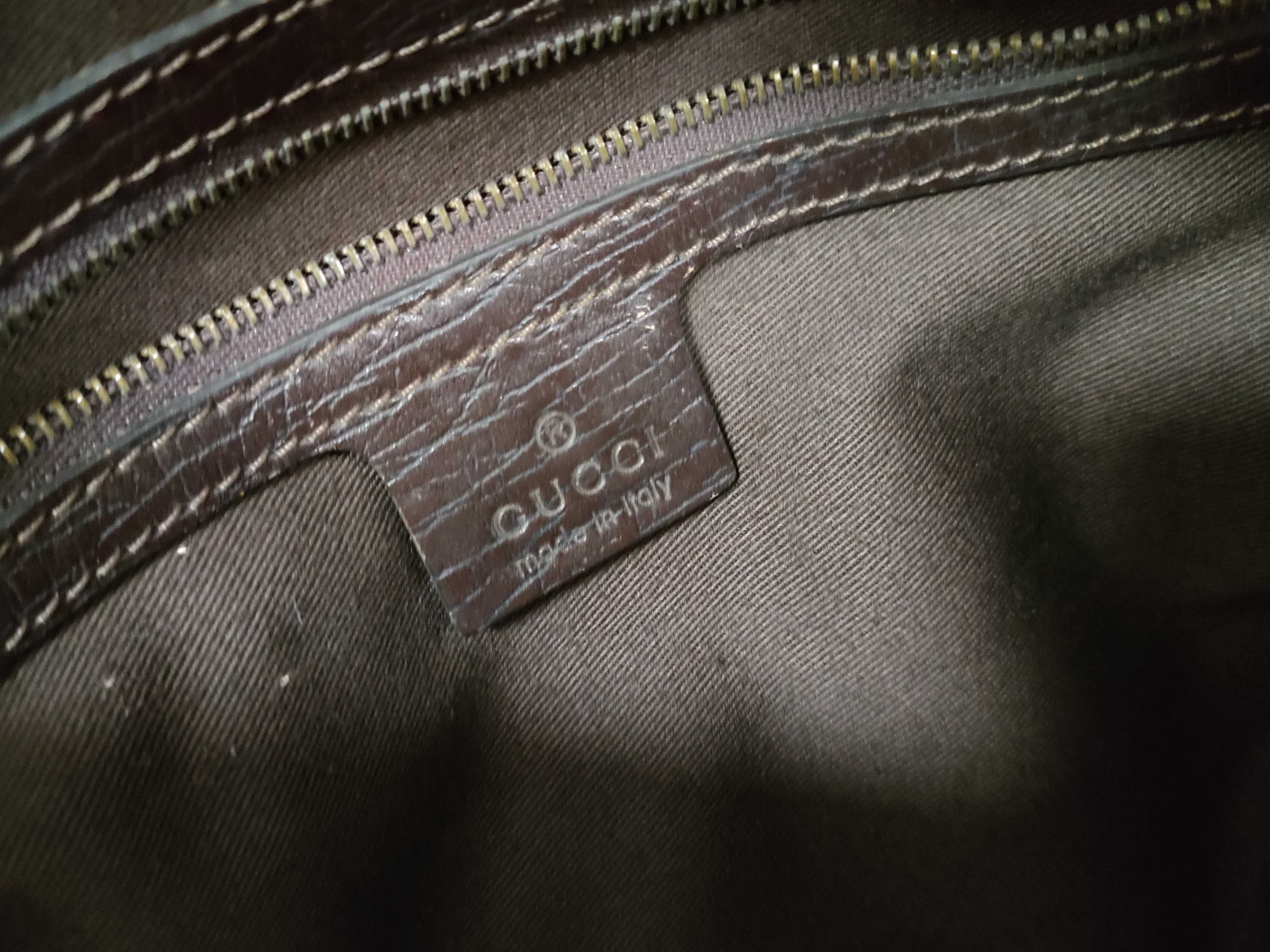 GG Canvas Gucci 115867 GG Canvas Leather GG Pattern Horsebit Handbag — view 11