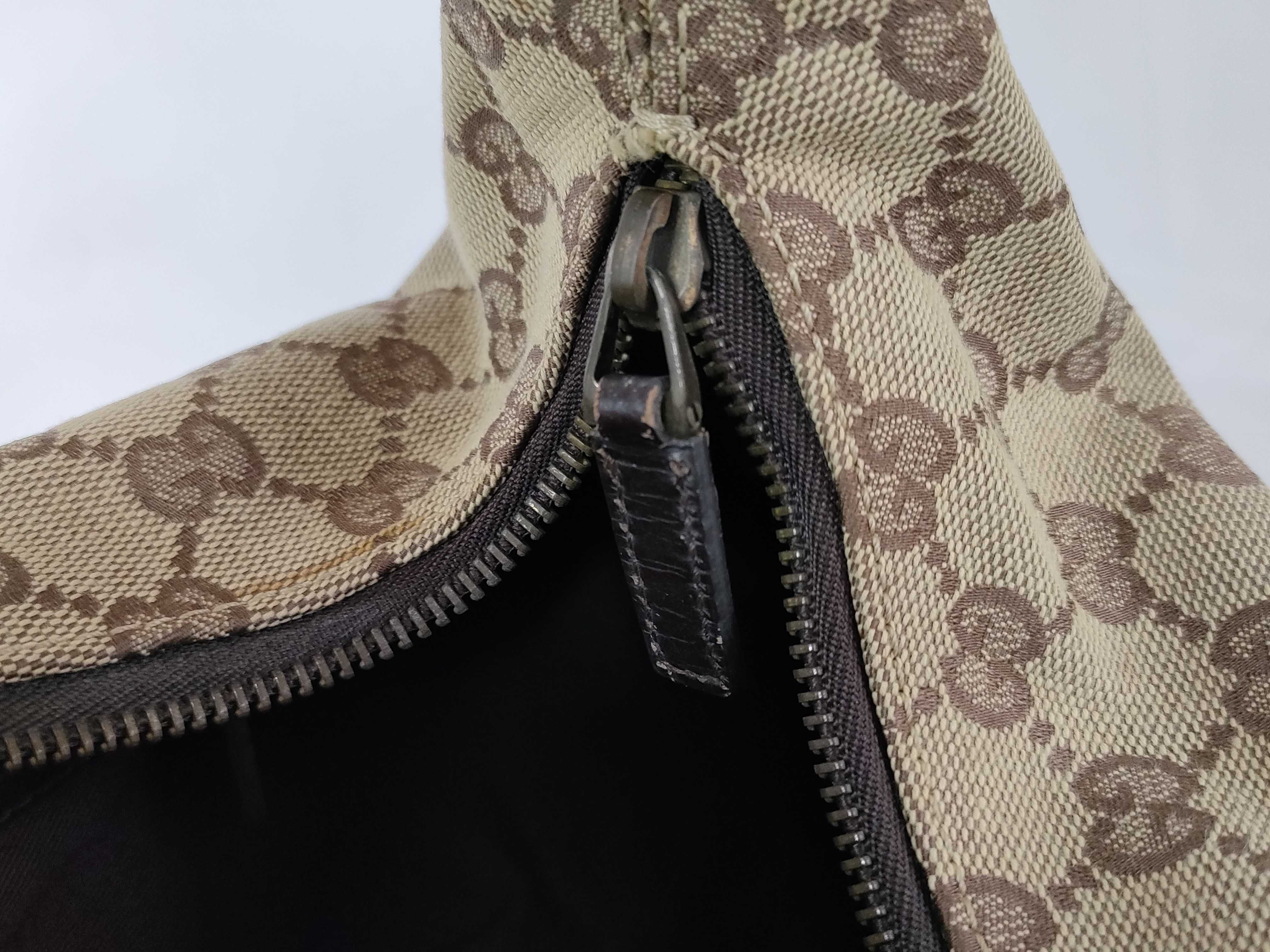 GG Canvas Gucci 115867 GG Canvas Leather GG Pattern Horsebit Handbag — view 14