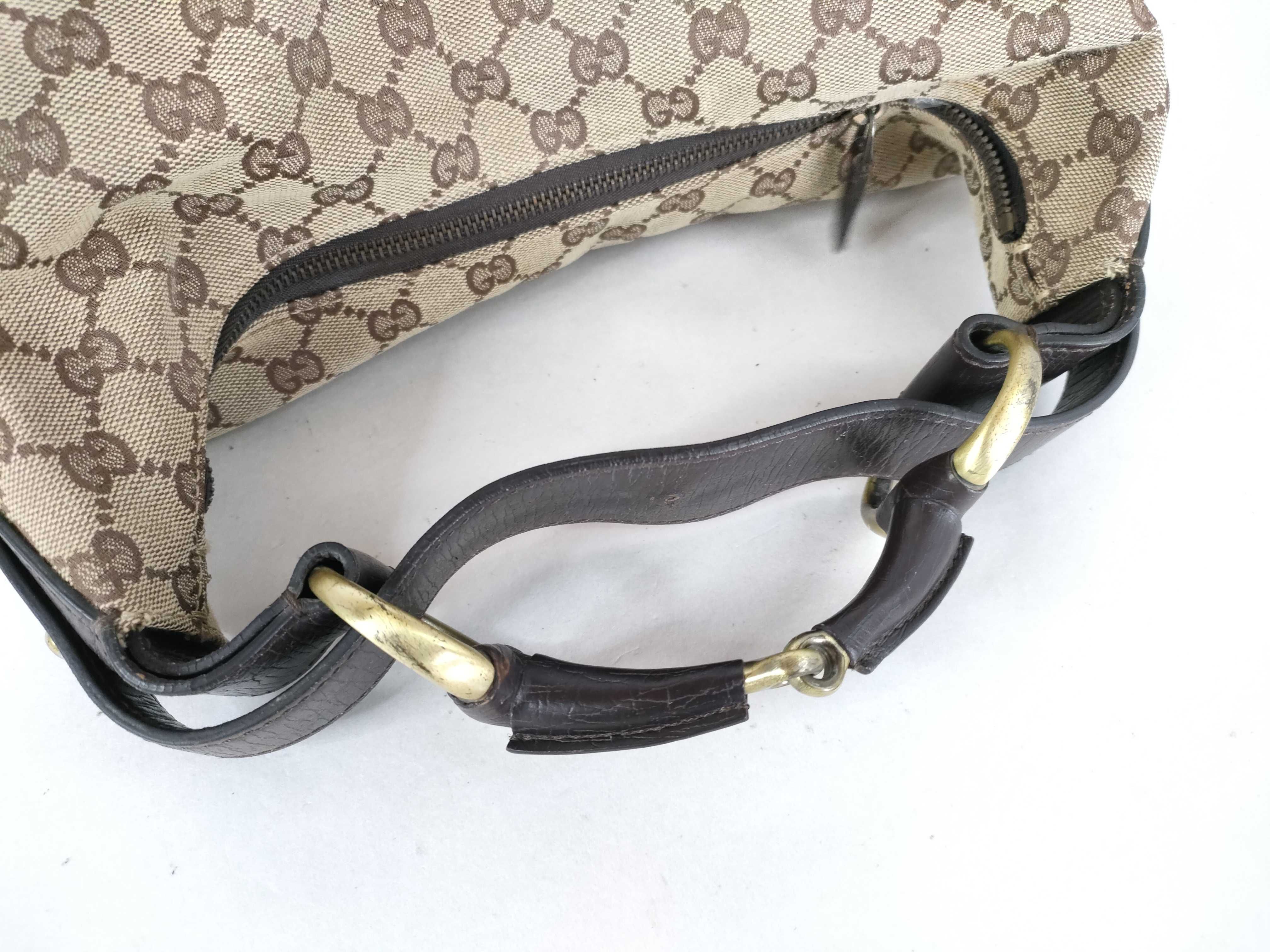 GG Canvas Gucci 115867 GG Canvas Leather GG Pattern Horsebit Handbag — view 3