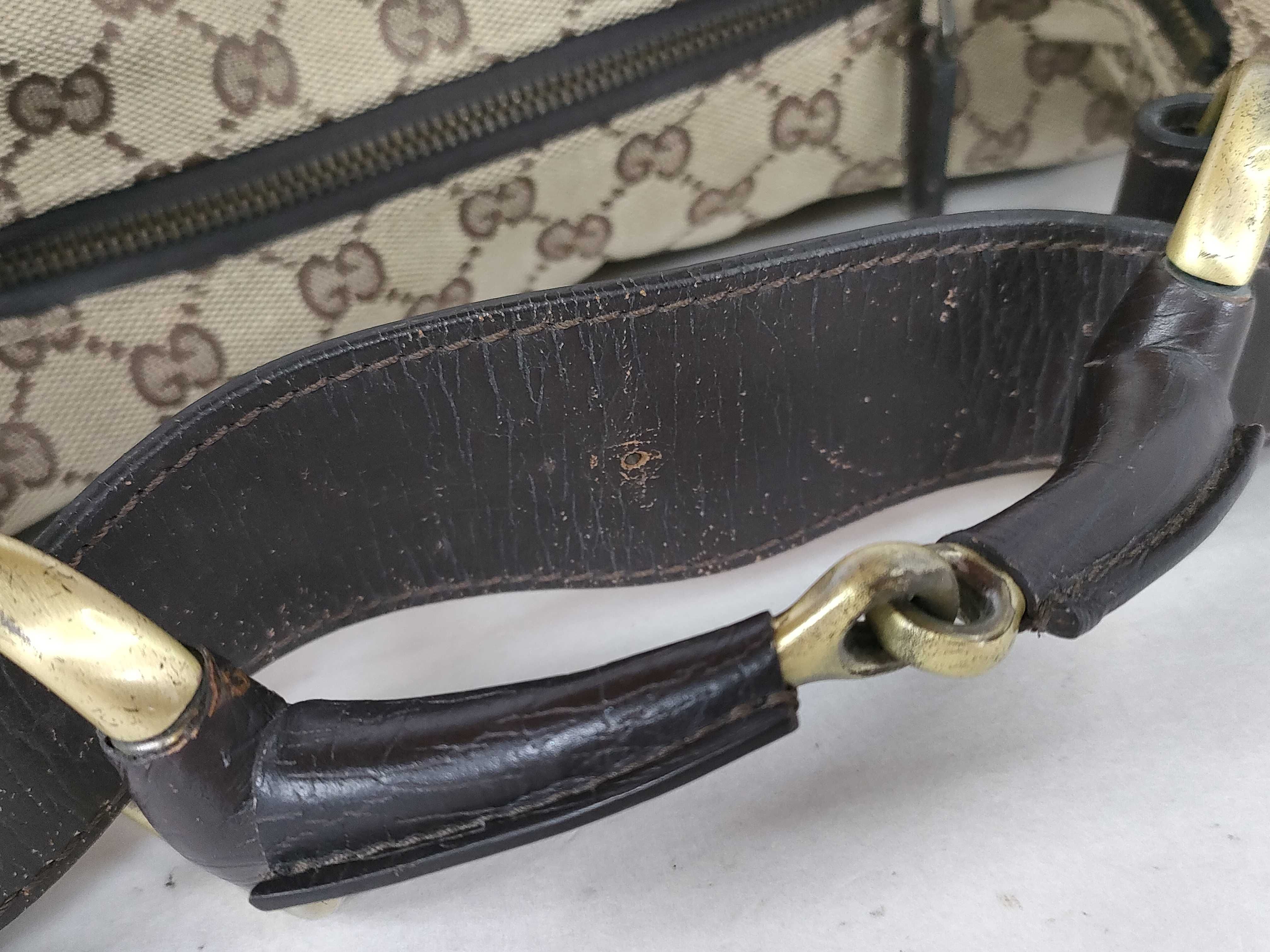 GG Canvas Gucci 115867 GG Canvas Leather GG Pattern Horsebit Handbag — view 4