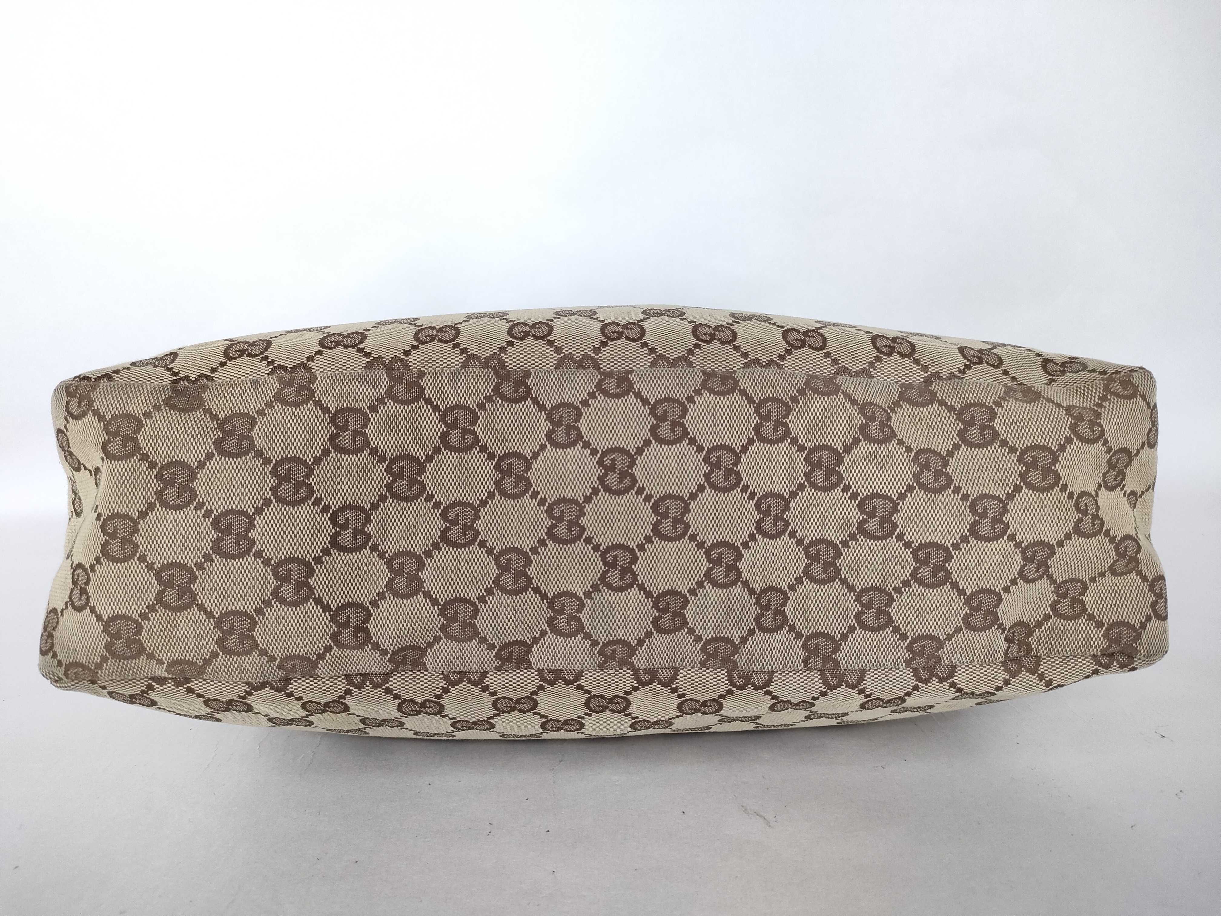 GG Canvas Gucci 115867 GG Canvas Leather GG Pattern Horsebit Handbag — view 7