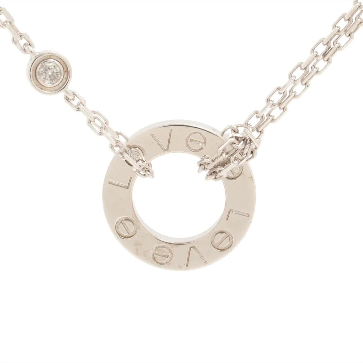 Love Circle 2-Piece Diamond Necklace, 750 (WG), 6.5g, UO3172