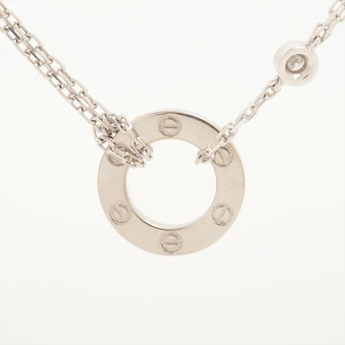 Love Circle 2-Piece Diamond Necklace, 750 (WG), 6.5g, UO3172 — view 2
