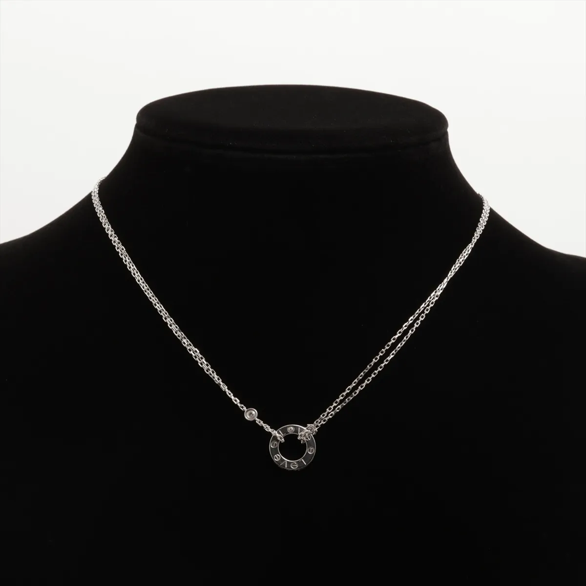 Love Circle 2-Piece Diamond Necklace, 750 (WG), 6.5g, UO3172 — view 5