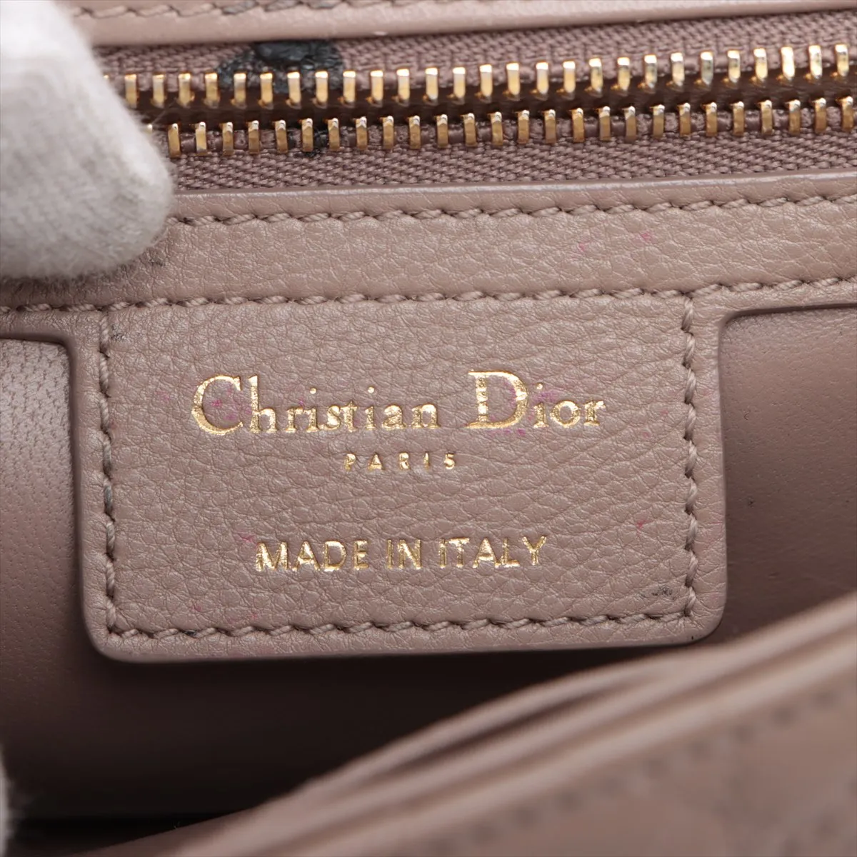 Cannage Caro Leather Chain Shoulder Bag Beige — view 11