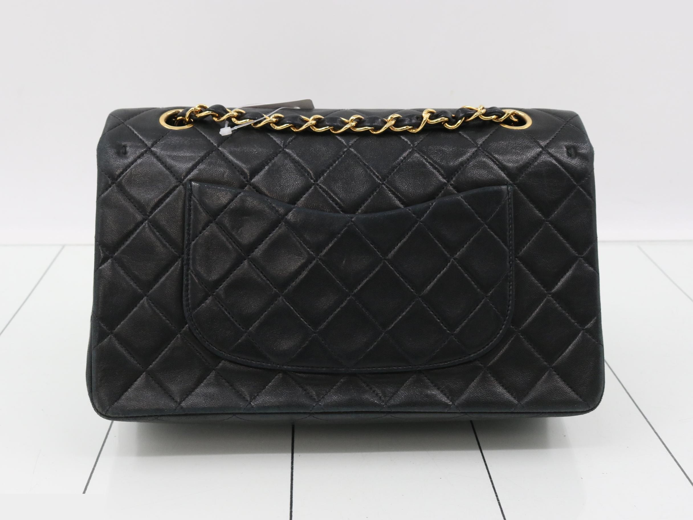Matelassé Chain Shoulder Bag, Black — view 2