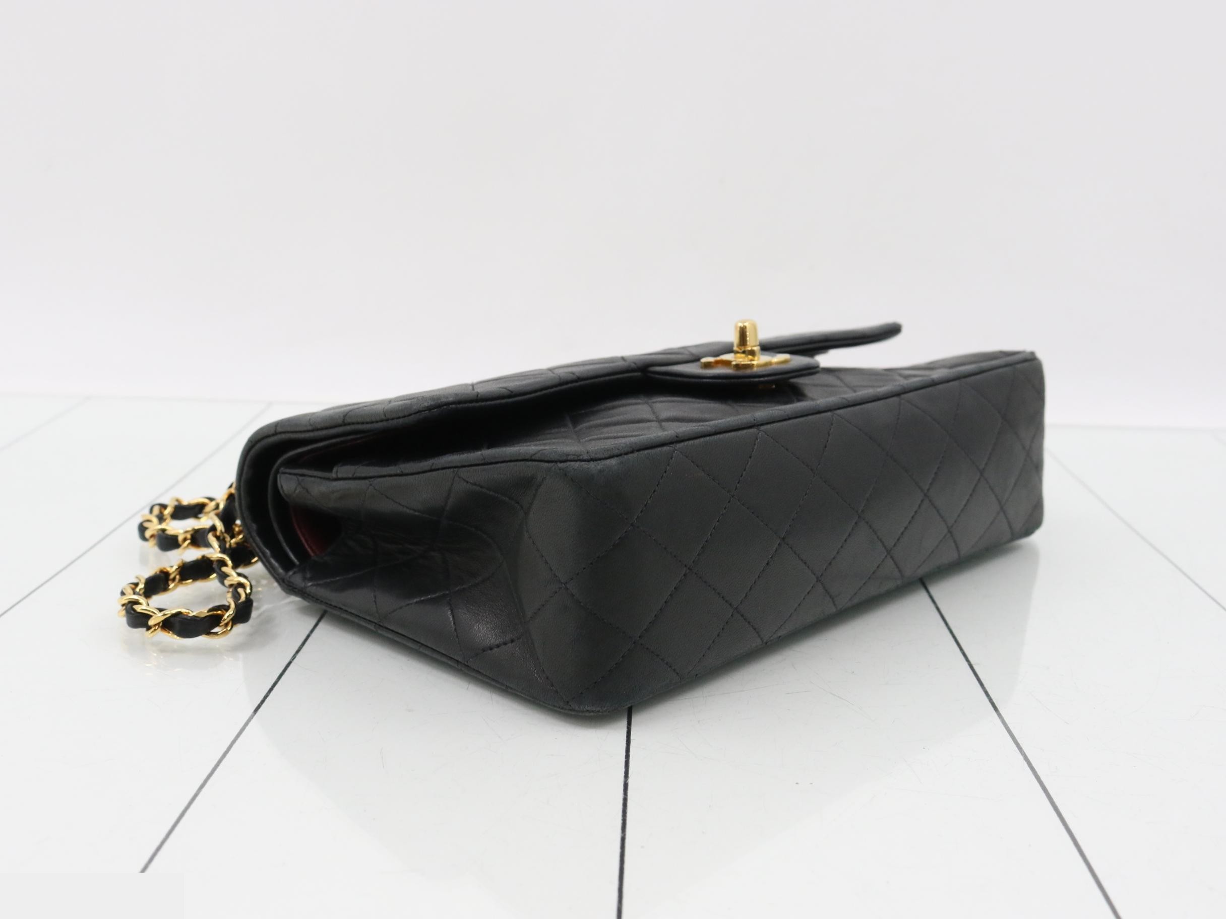 Matelassé Chain Shoulder Bag, Black — view 5