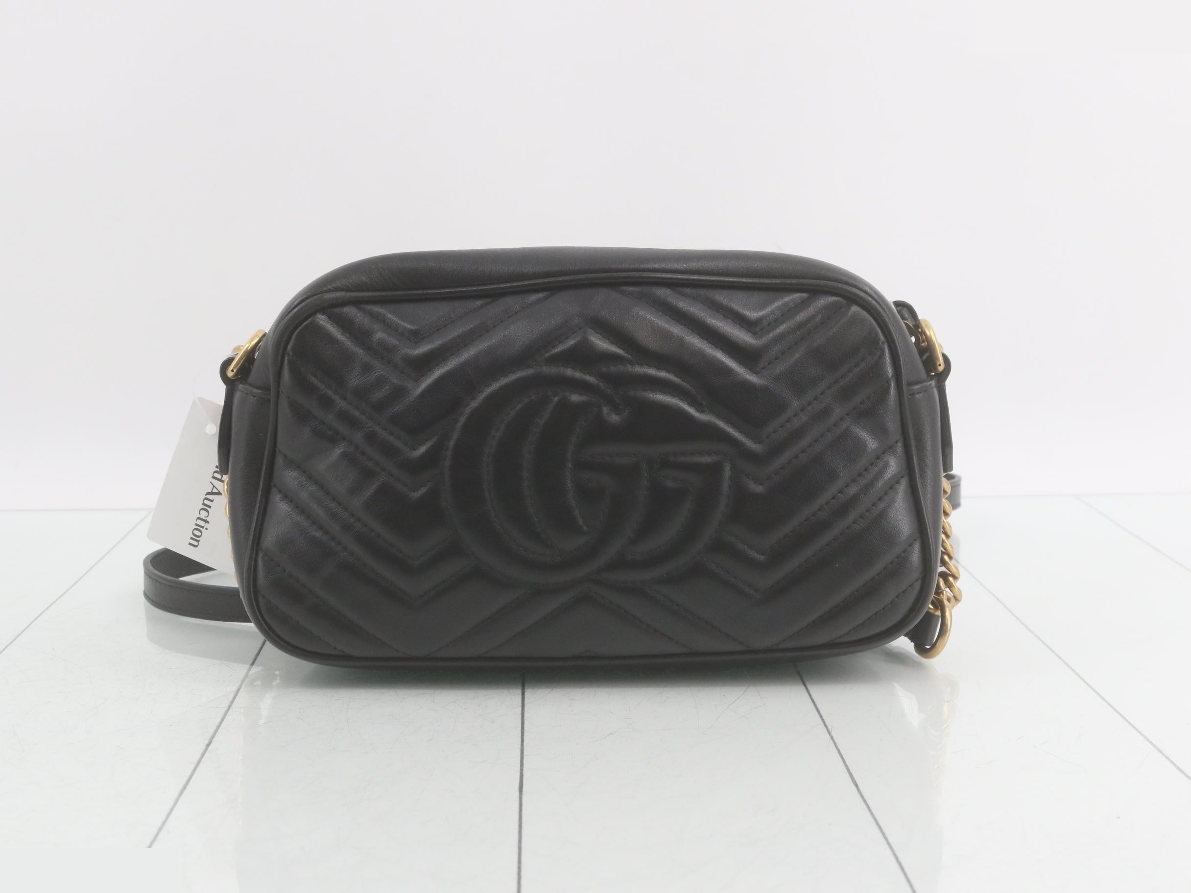 GG Marmont Leather Shoulder Bag, Black — view 2