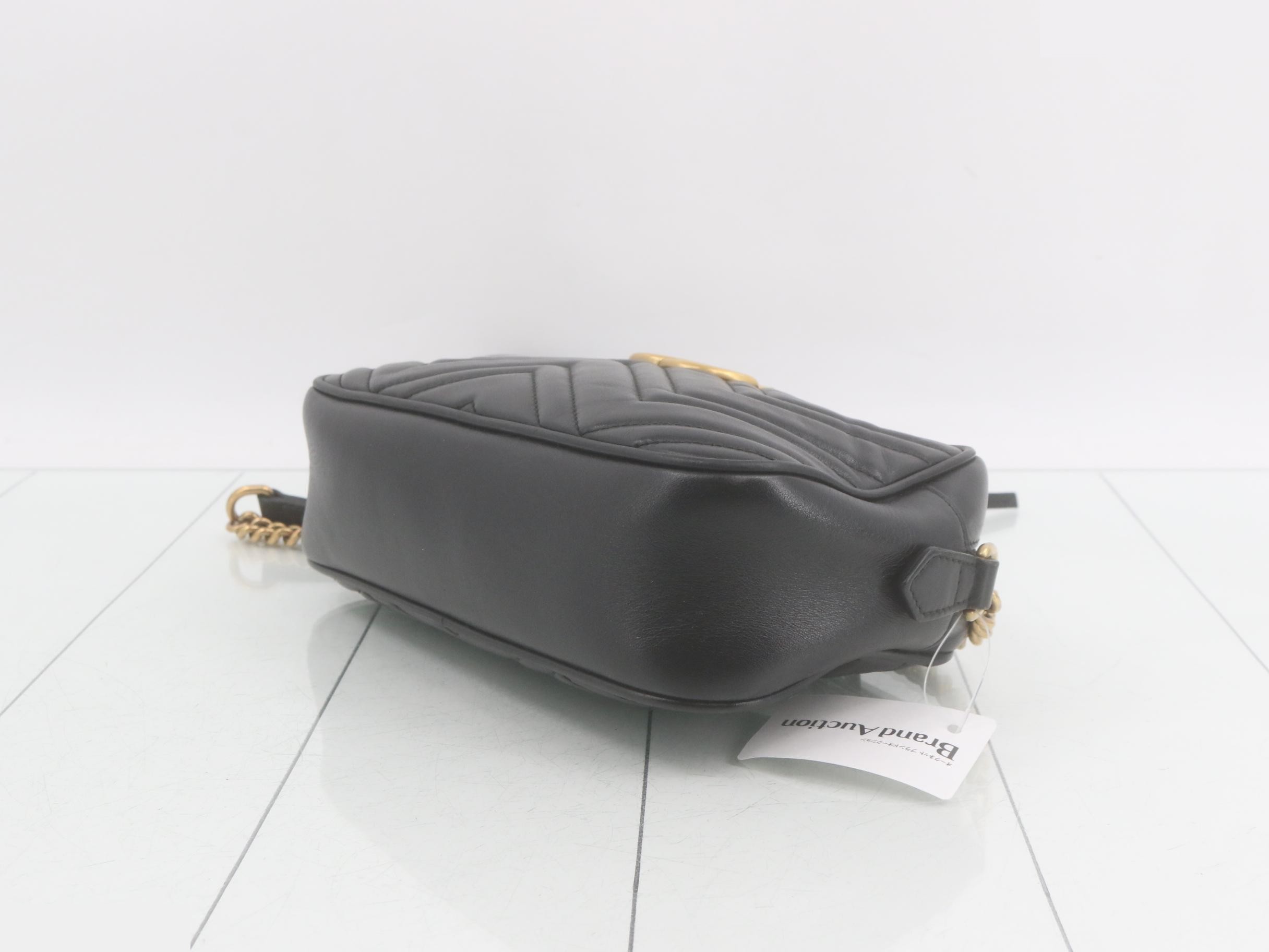 GG Marmont Leather Shoulder Bag, Black — view 6