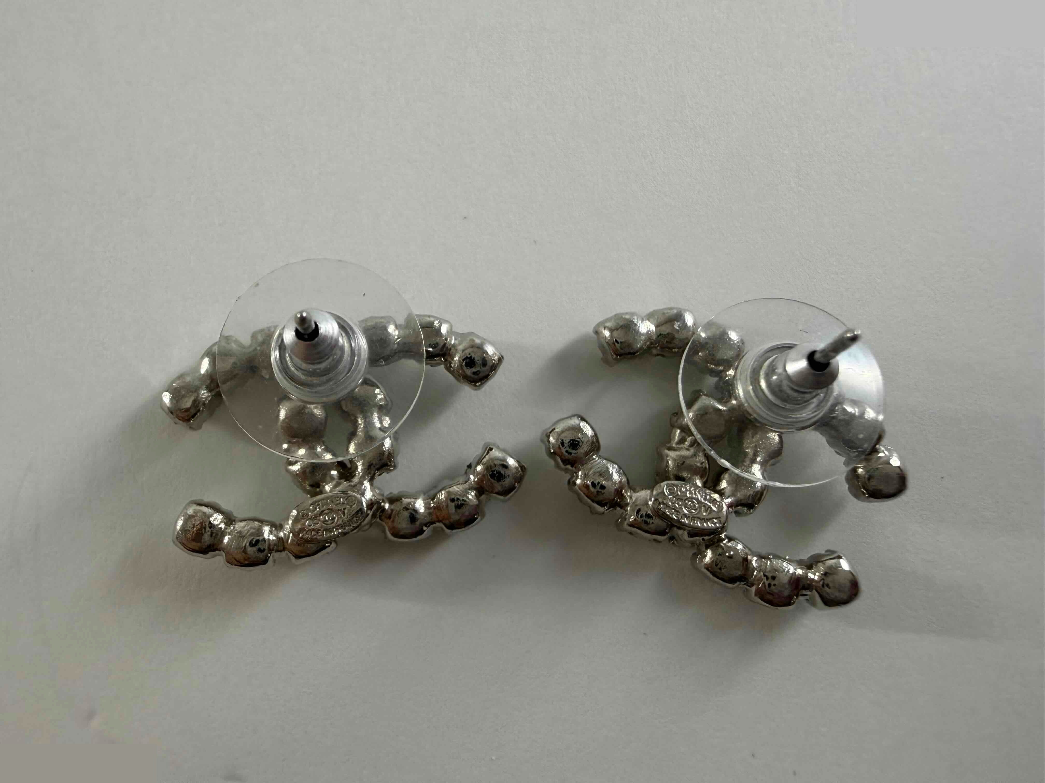 Coco Mark Rhinestone Icon Series (Precious Metal) Earrings — view 2