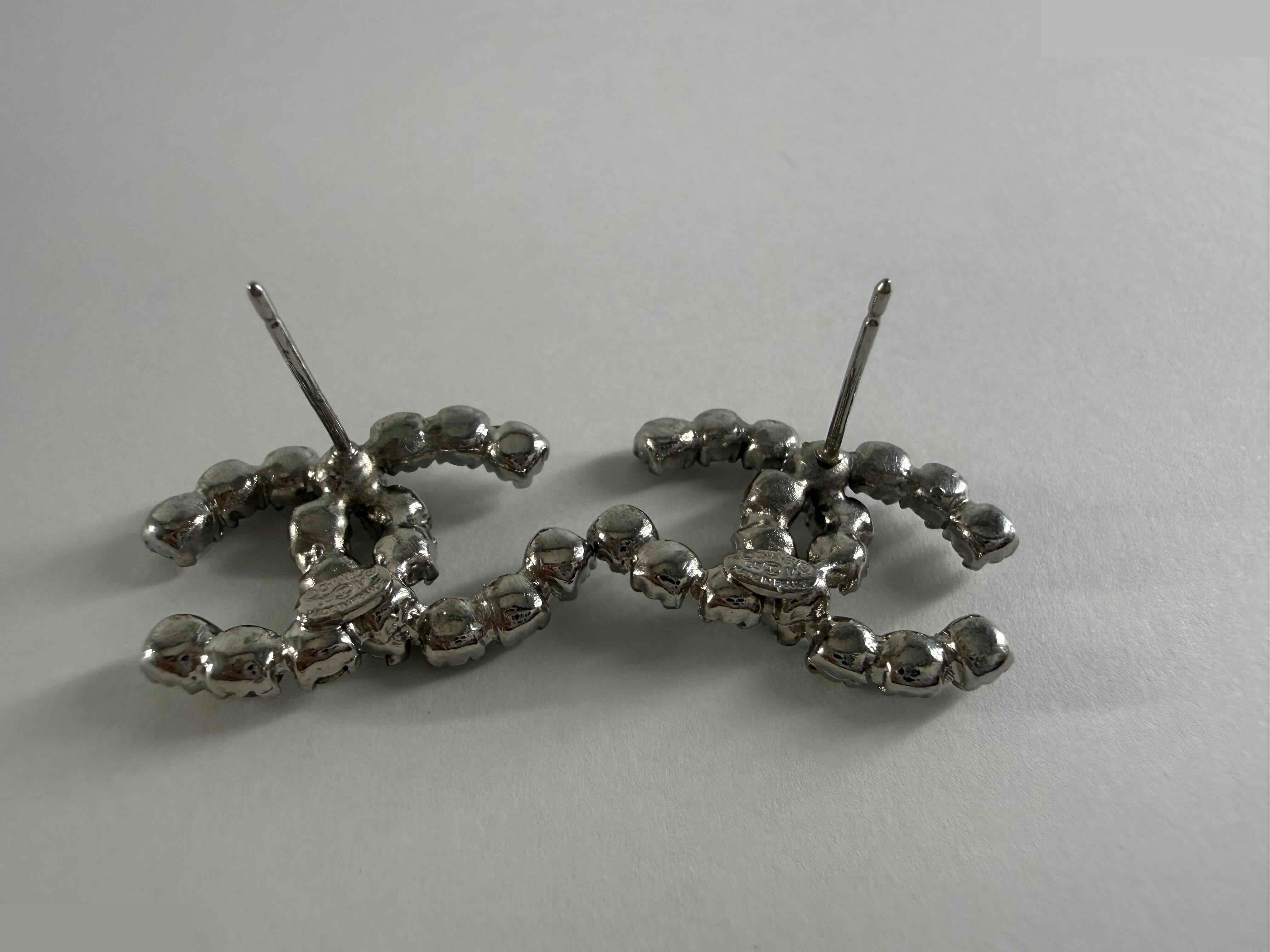 Coco Mark Rhinestone Icon Series (Precious Metal) Earrings — view 4