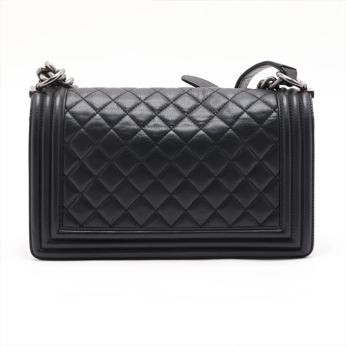 Boy Chanel 25 Lambskin Chain Shoulder Bag, Black with Gunmetal Hardware, 19454746, Serial Number 19, A67086 — view 2