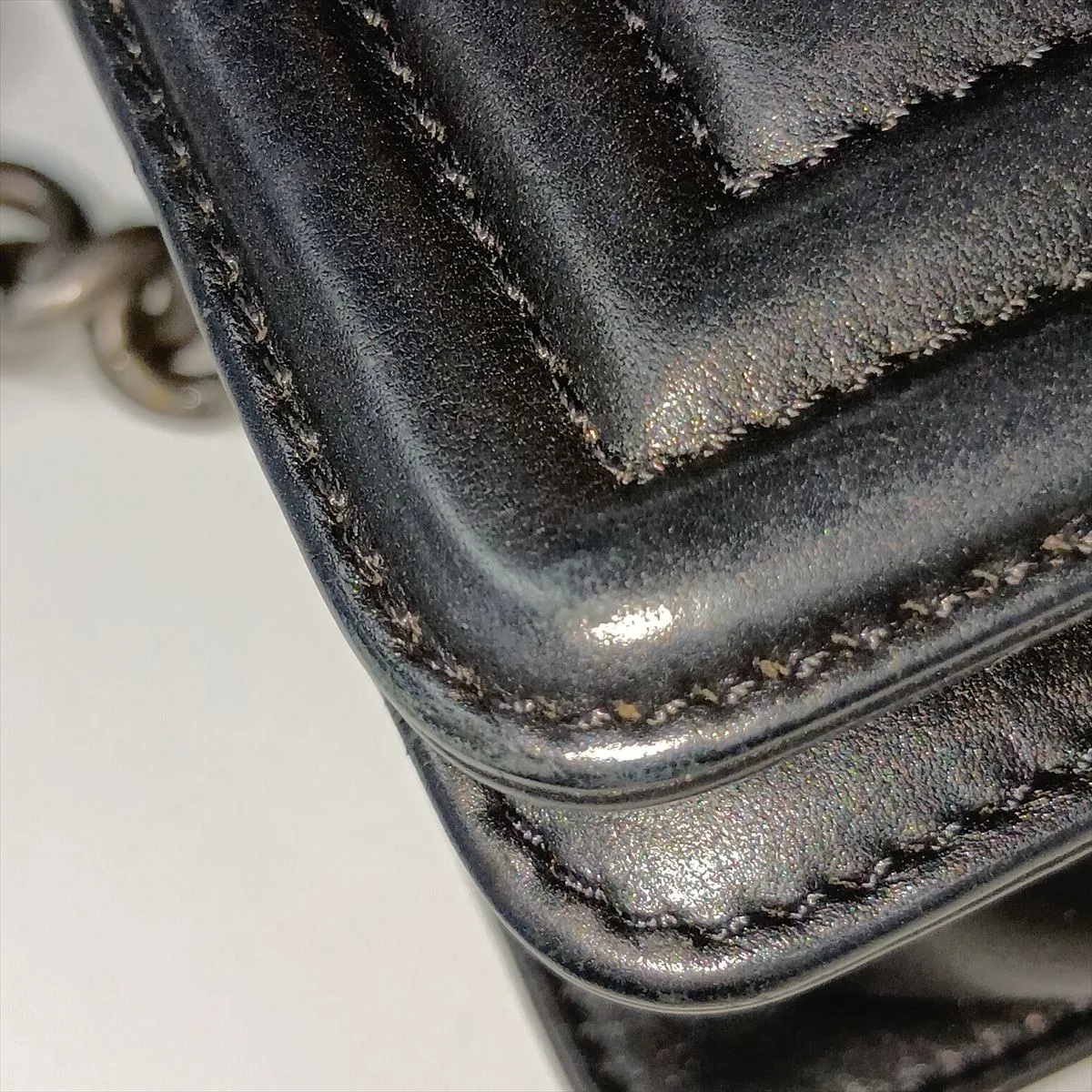 Boy Chanel 25 Lambskin Chain Shoulder Bag, Black with Gunmetal Hardware, 19454746, Serial Number 19, A67086 — view 12