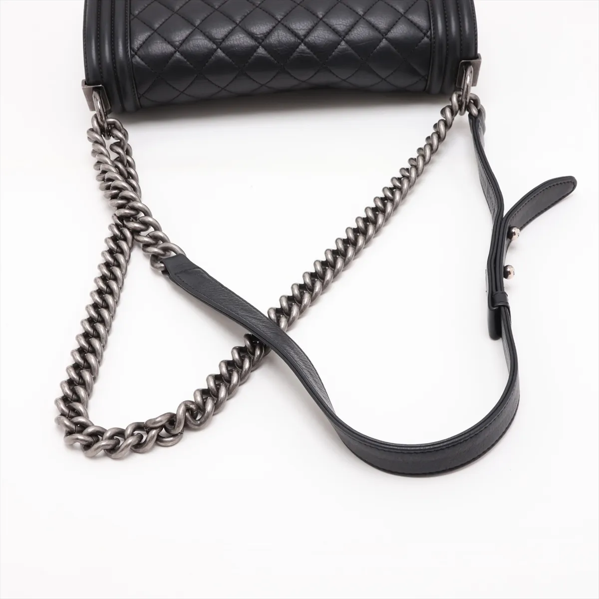 Boy Chanel 25 Lambskin Chain Shoulder Bag, Black with Gunmetal Hardware, 19454746, Serial Number 19, A67086 — view 5