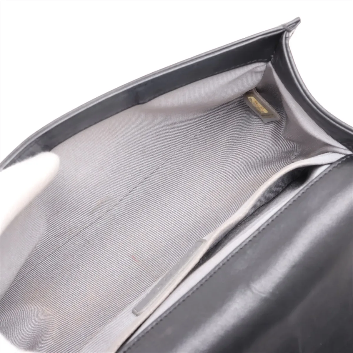 Boy Chanel 25 Lambskin Chain Shoulder Bag, Black with Gunmetal Hardware, 19454746, Serial Number 19, A67086 — view 7