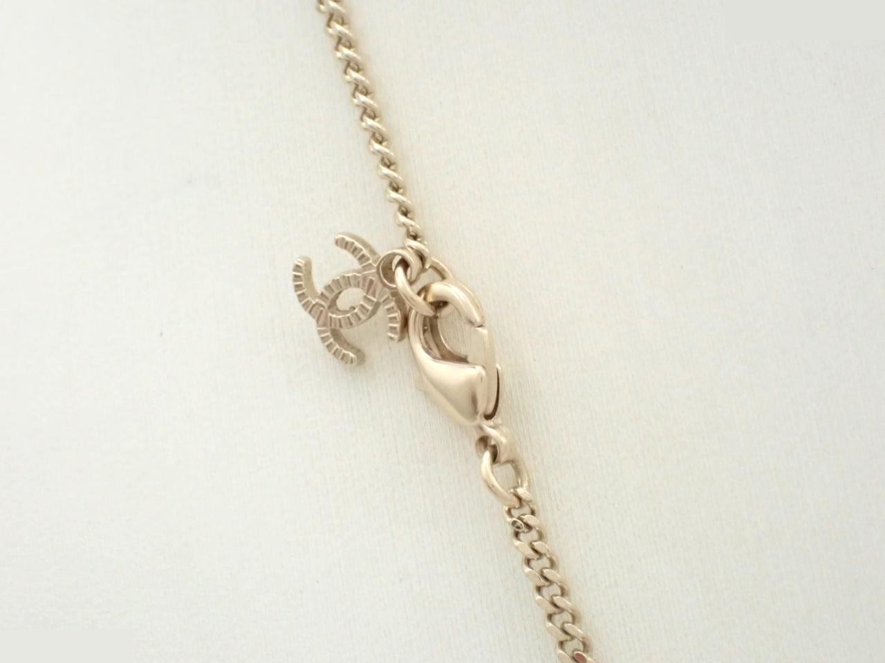 Coco Mark Rhinestone Faux Pearl Necklace, Gold — view 2