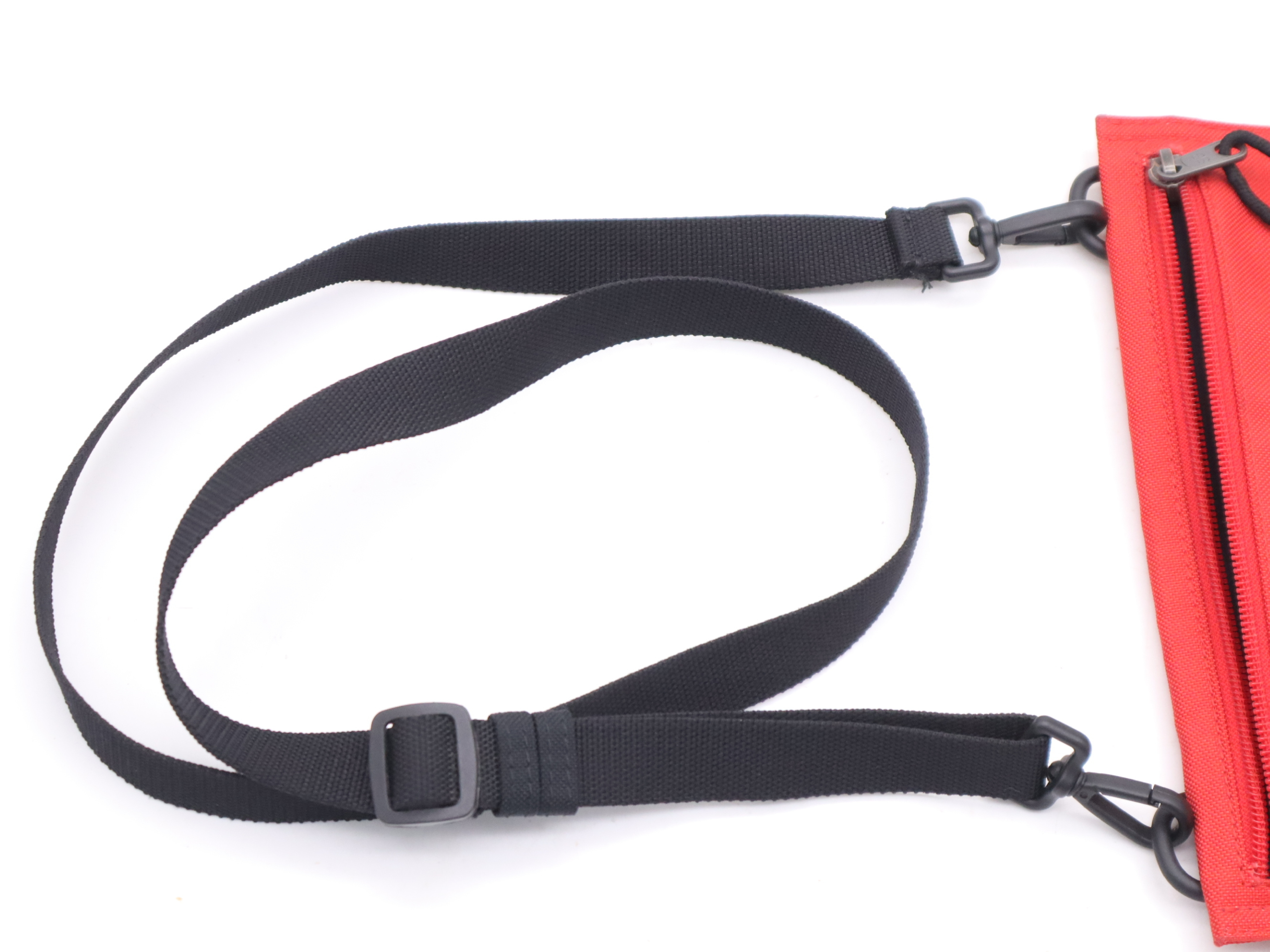 Canvas Logo Shoulder Bag (Red & Black) with Shoulder Strap — view 11