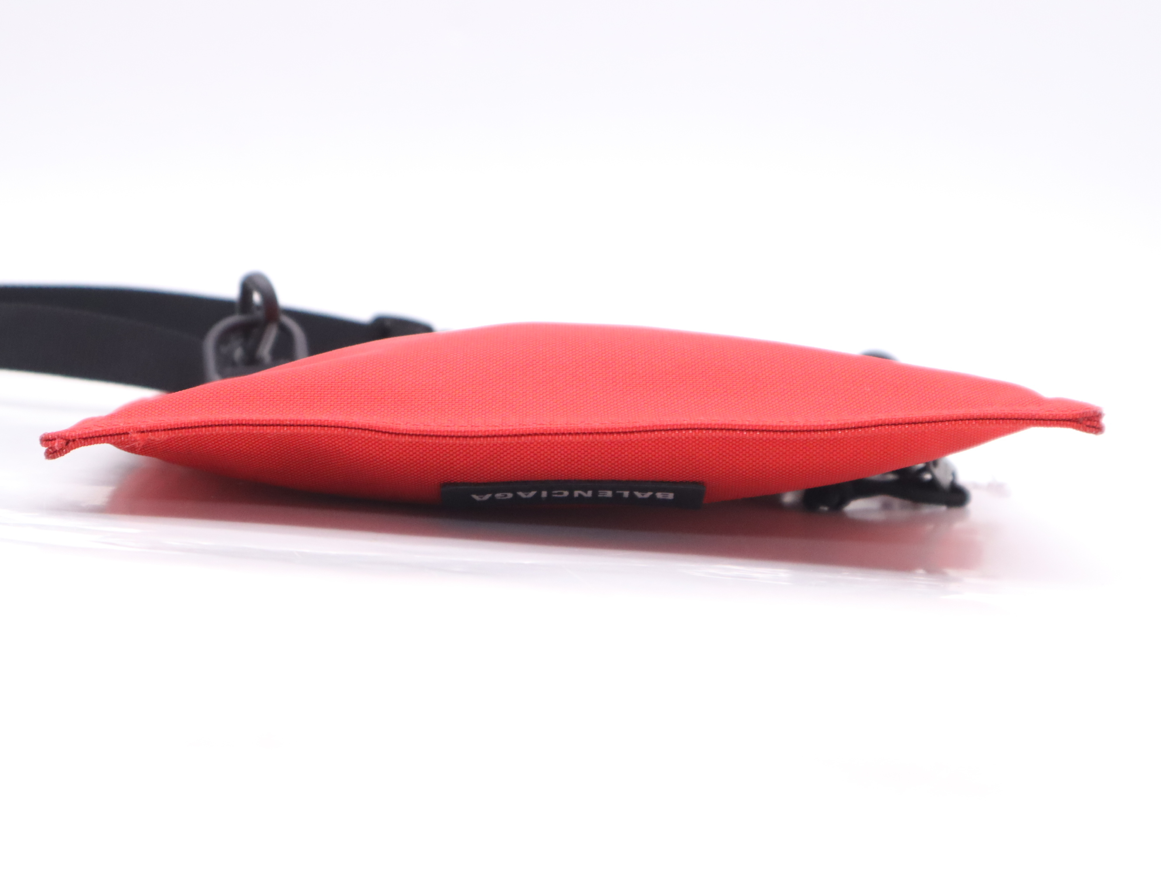Canvas Logo Shoulder Bag (Red & Black) with Shoulder Strap — view 4
