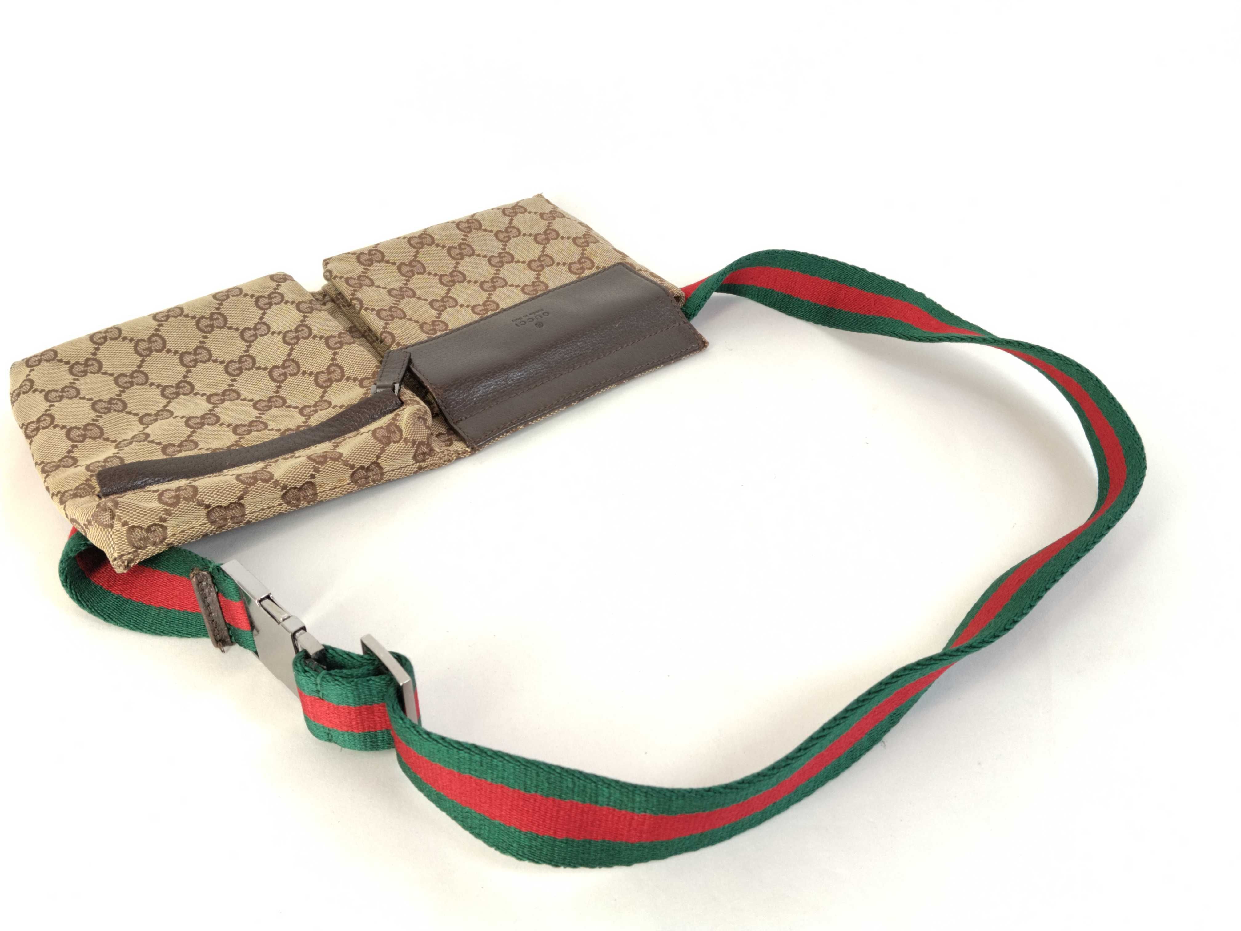 GG Canvas Body Bag, Gucci Body Bag, GG Canvas Leather, Sherry Line, Beige Waist Bag — view 3