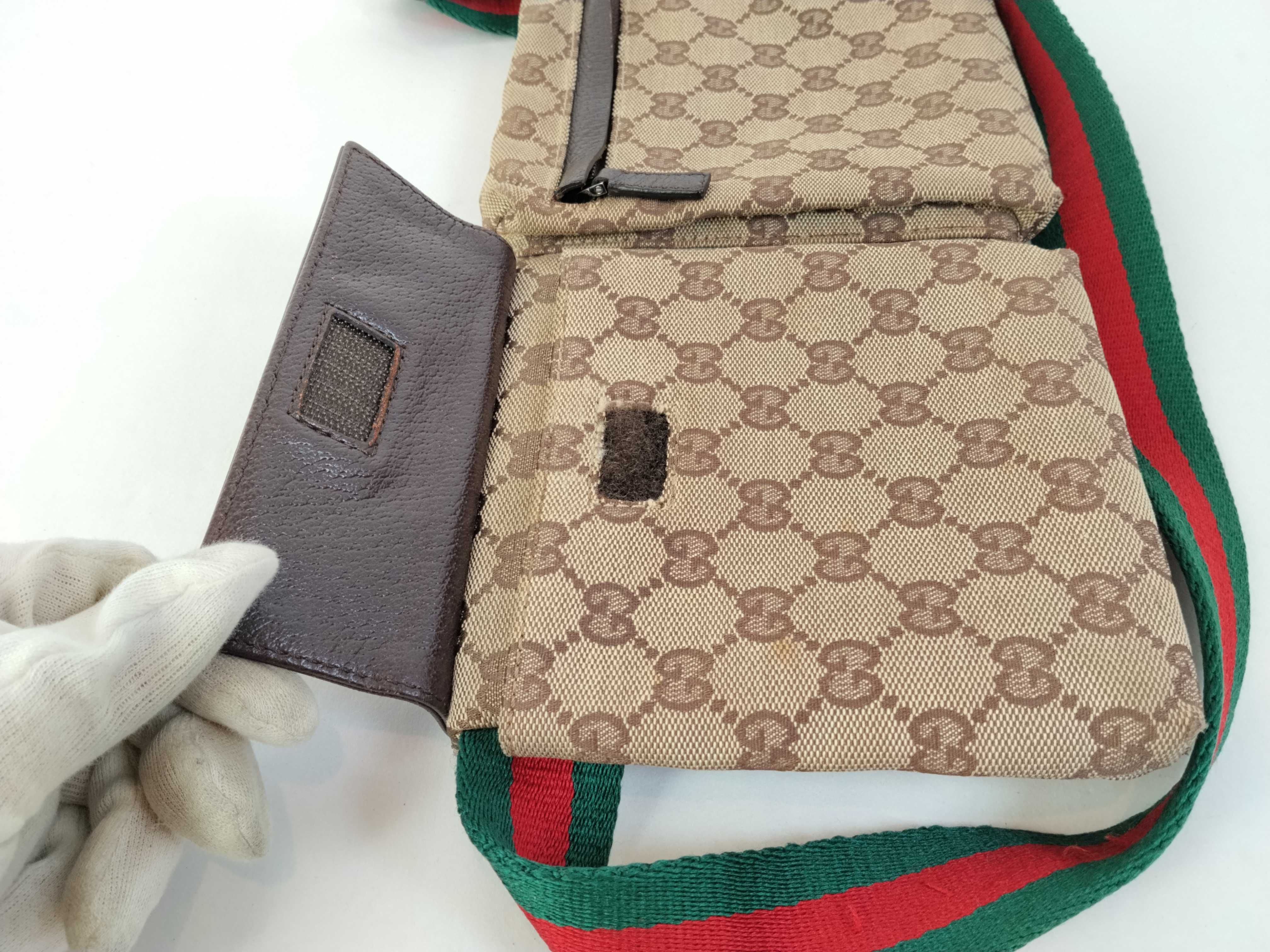 GG Canvas Body Bag, Gucci Body Bag, GG Canvas Leather, Sherry Line, Beige Waist Bag — view 10