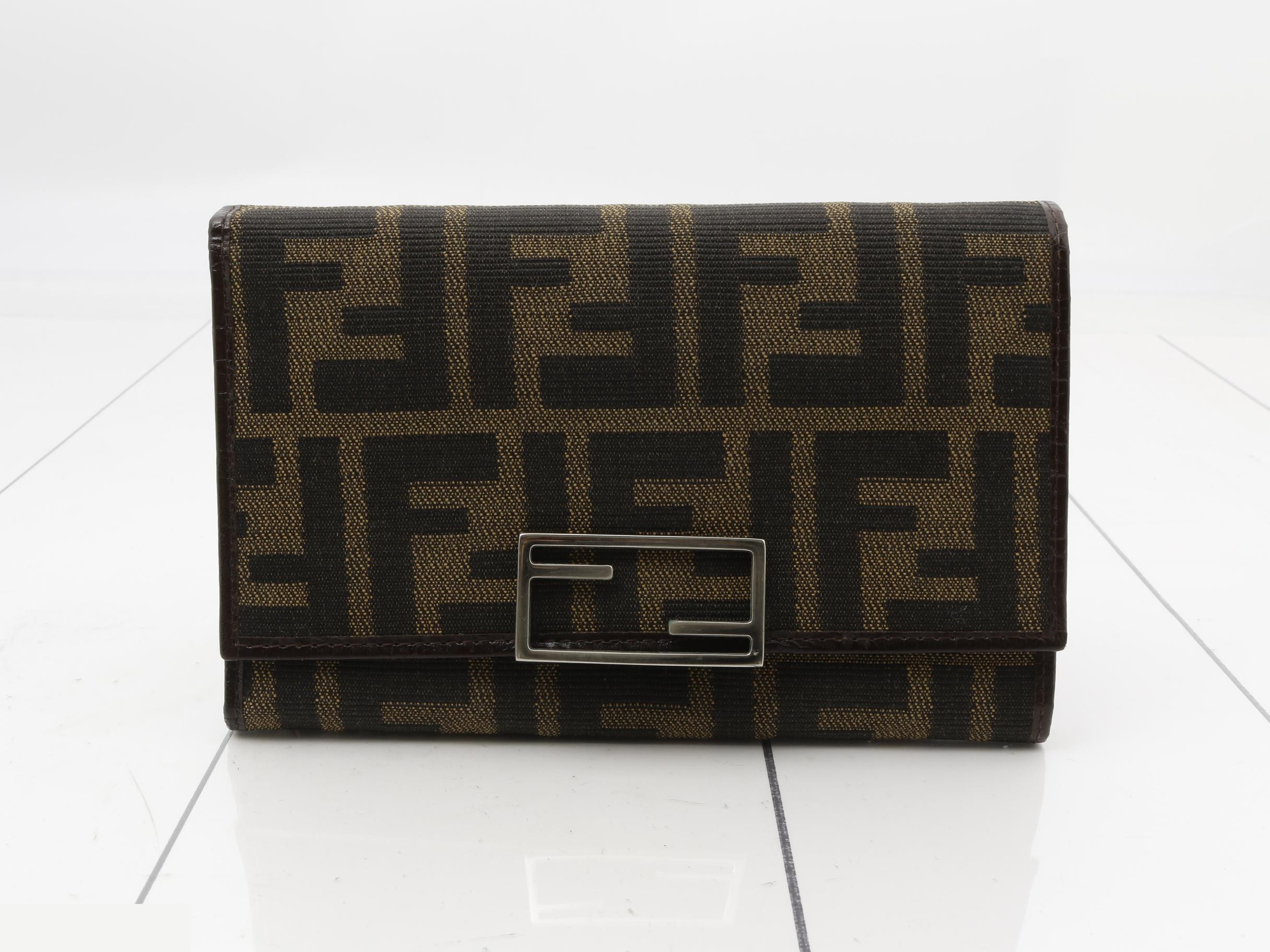 Zucca bi-fold wallet, canvas, brown